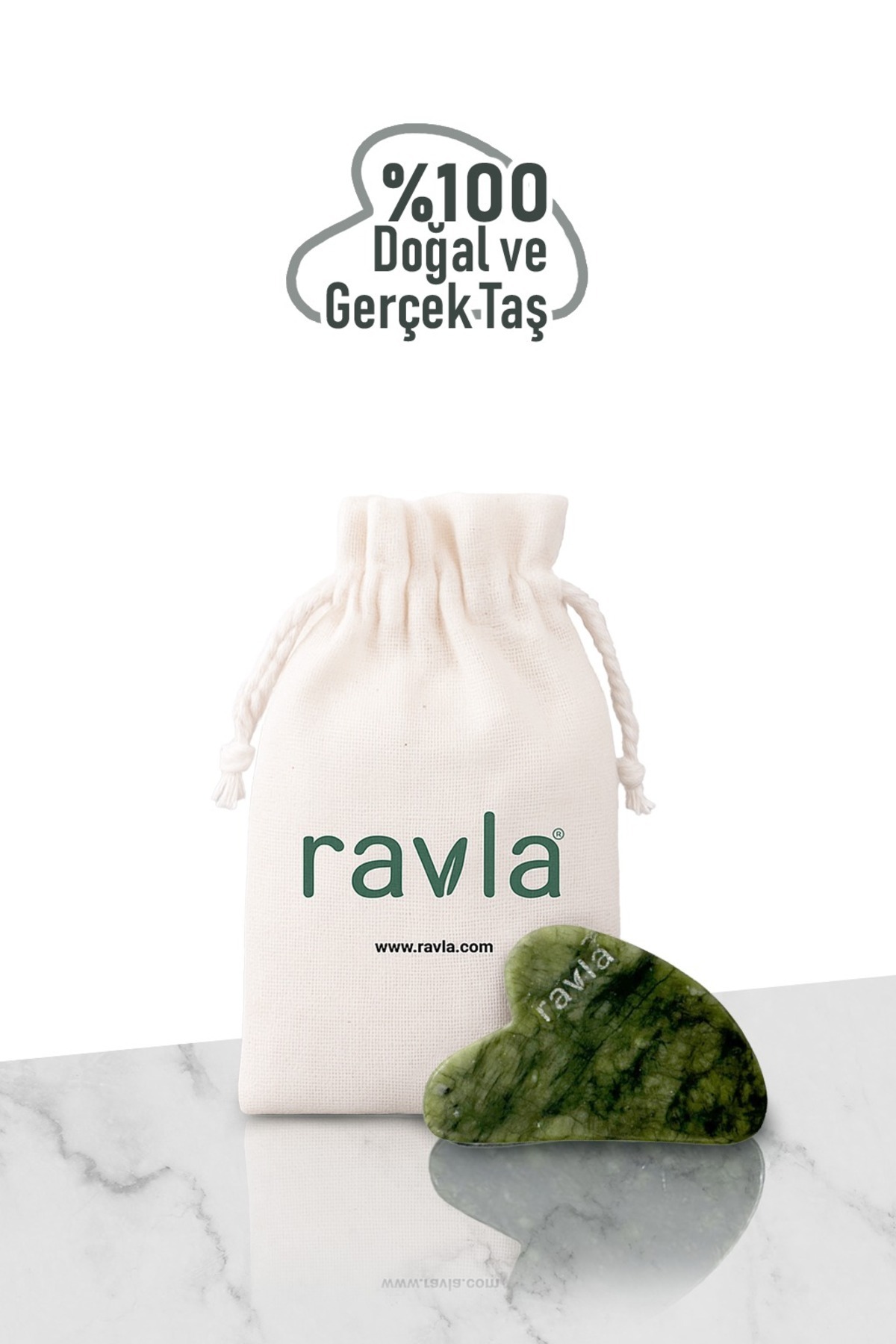 Ravla Yeşim Gua Sha Yüz Masaj Taşı