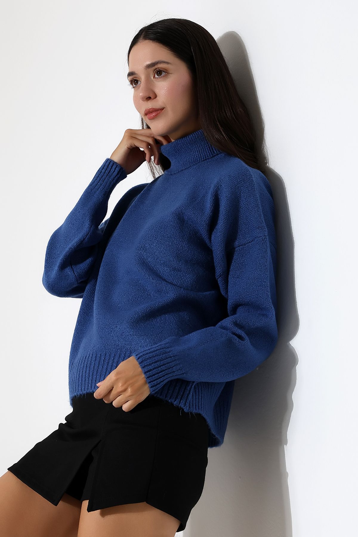ALCHON-Turtleneck Long Sleeve Single Color Soft Textured Basic Plain Winter Knitwear Sweater 6
