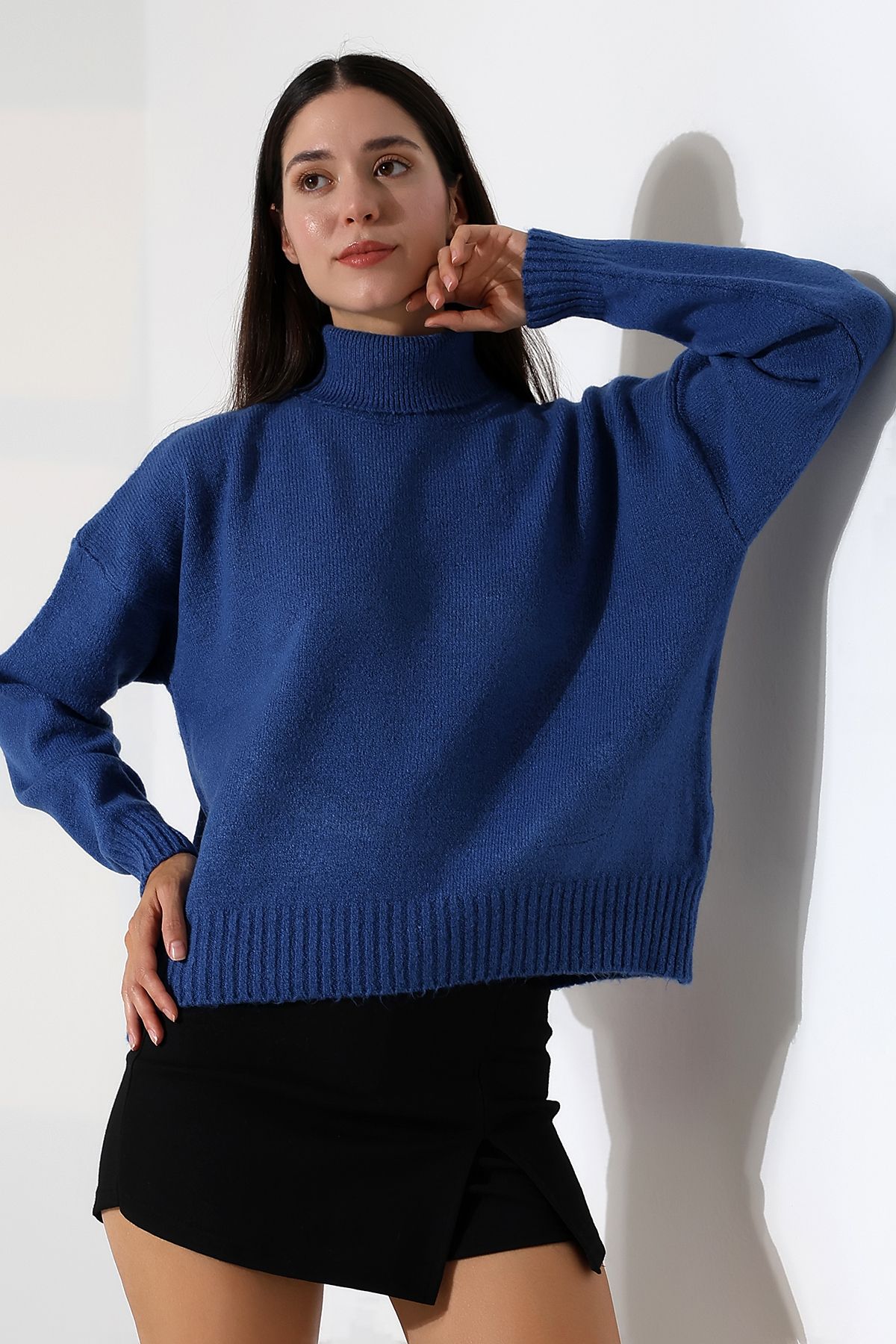 ALCHON-Turtleneck Long Sleeve Single Color Soft Textured Basic Plain Winter Knitwear Sweater 7