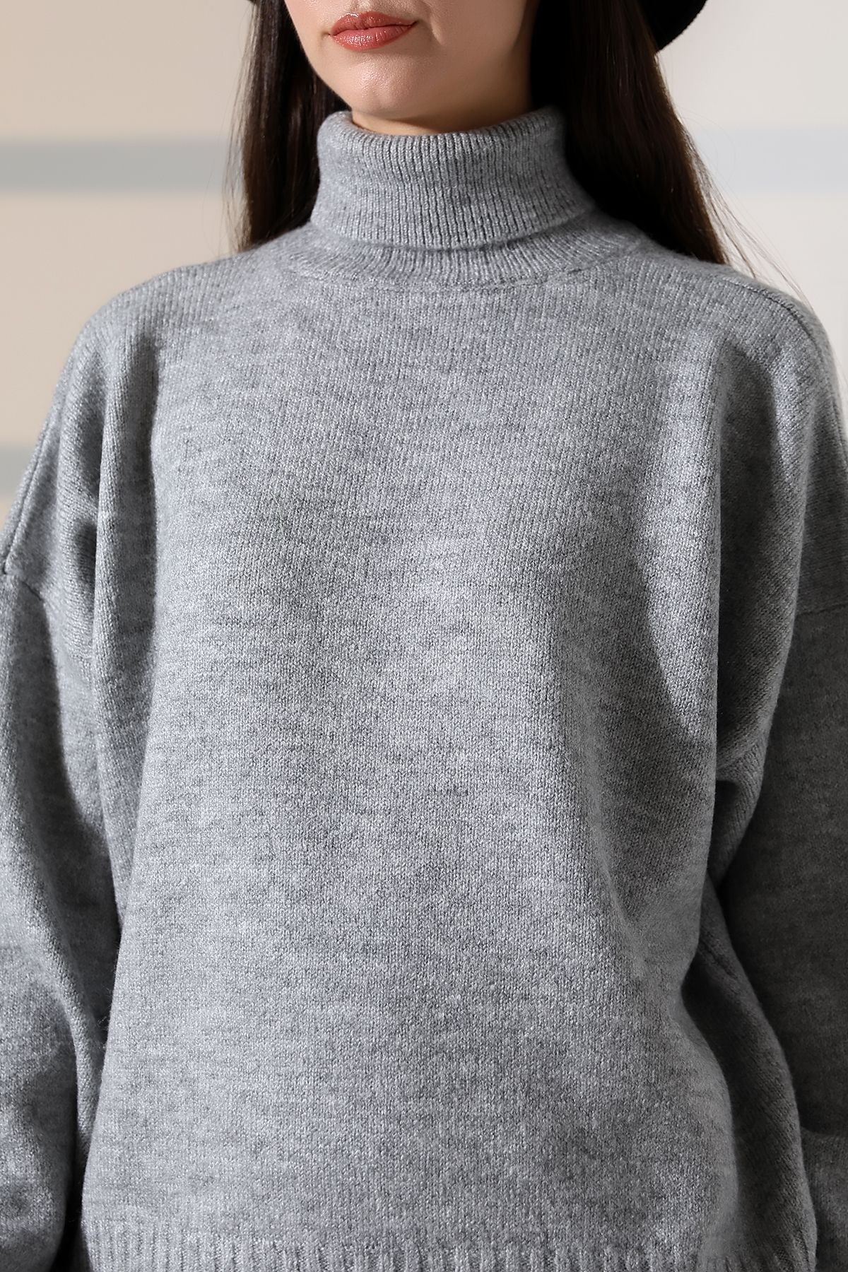 ALCHON-Turtleneck Long Sleeve Single Color Soft Textured Basic Plain Winter Knitwear Sweater 3