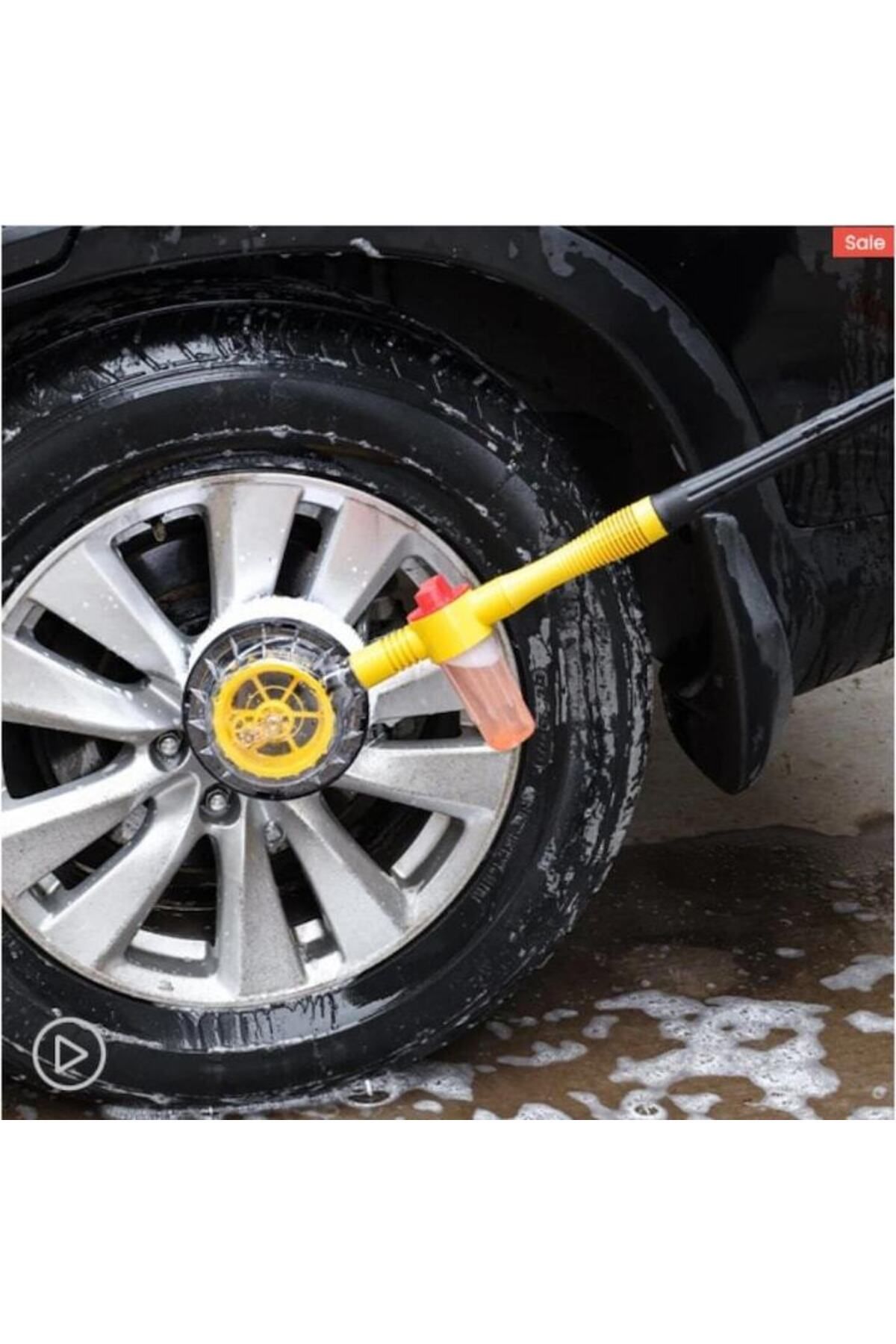 OEM-Car Rotary Brush, 2 in 1, With Foam Container, Water Jet, Extendable Handle, Hose Connection, Yellow 7