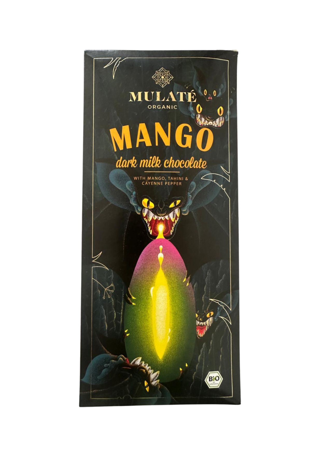 Mulate Chocolate Ciocolata Neagra Cu Lapte Mulate Cu Tahini, Mango Liofilizat Si Piper Cayenne, 80 Gr - One Size