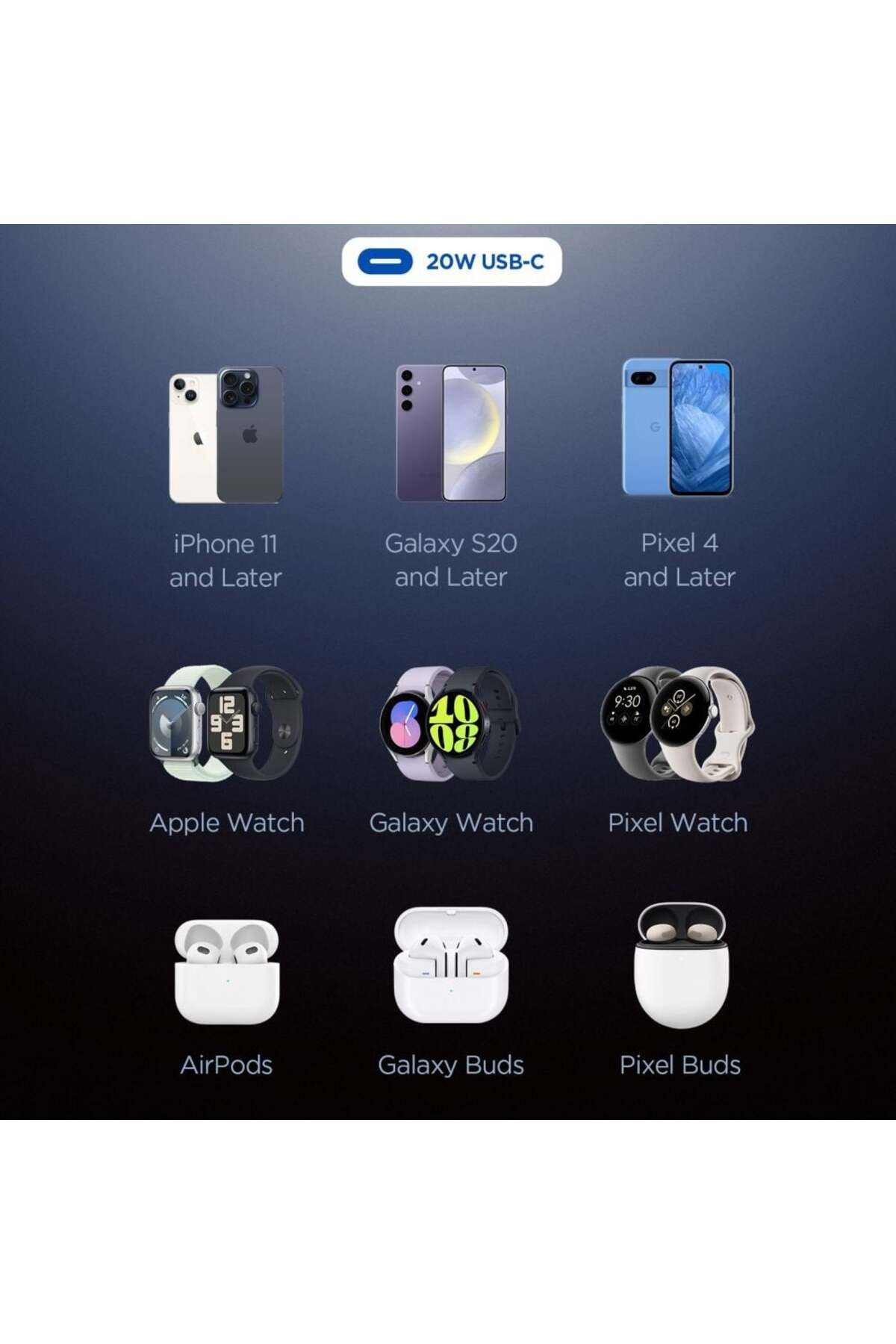 Spigen-Încărcător de perete, 20W, Tip-C, GaN, încărcare rapidă - Essential (EE201EU) - Alb 5