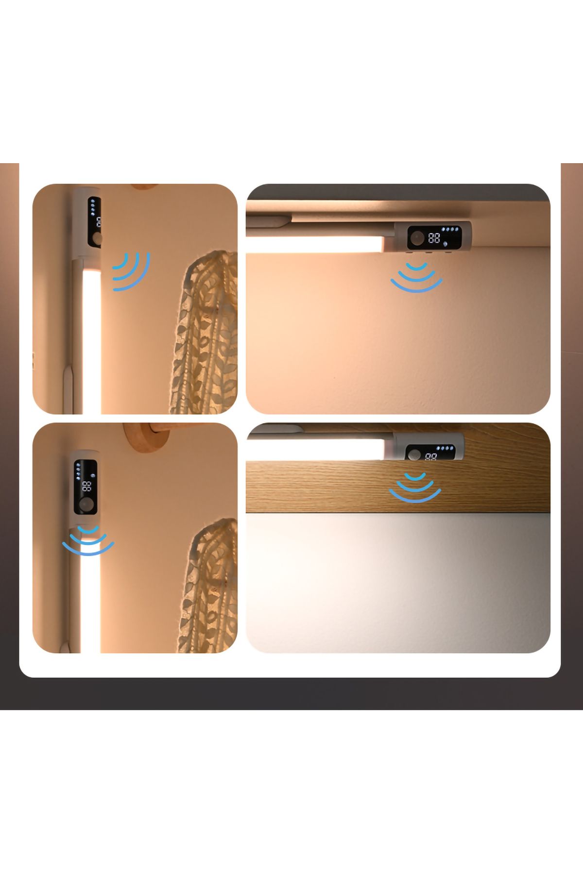miraza-Smart LED Lamp with Motion Sensor, 2000mAh, USB-C, Digital Display, Rotating Sensors 8