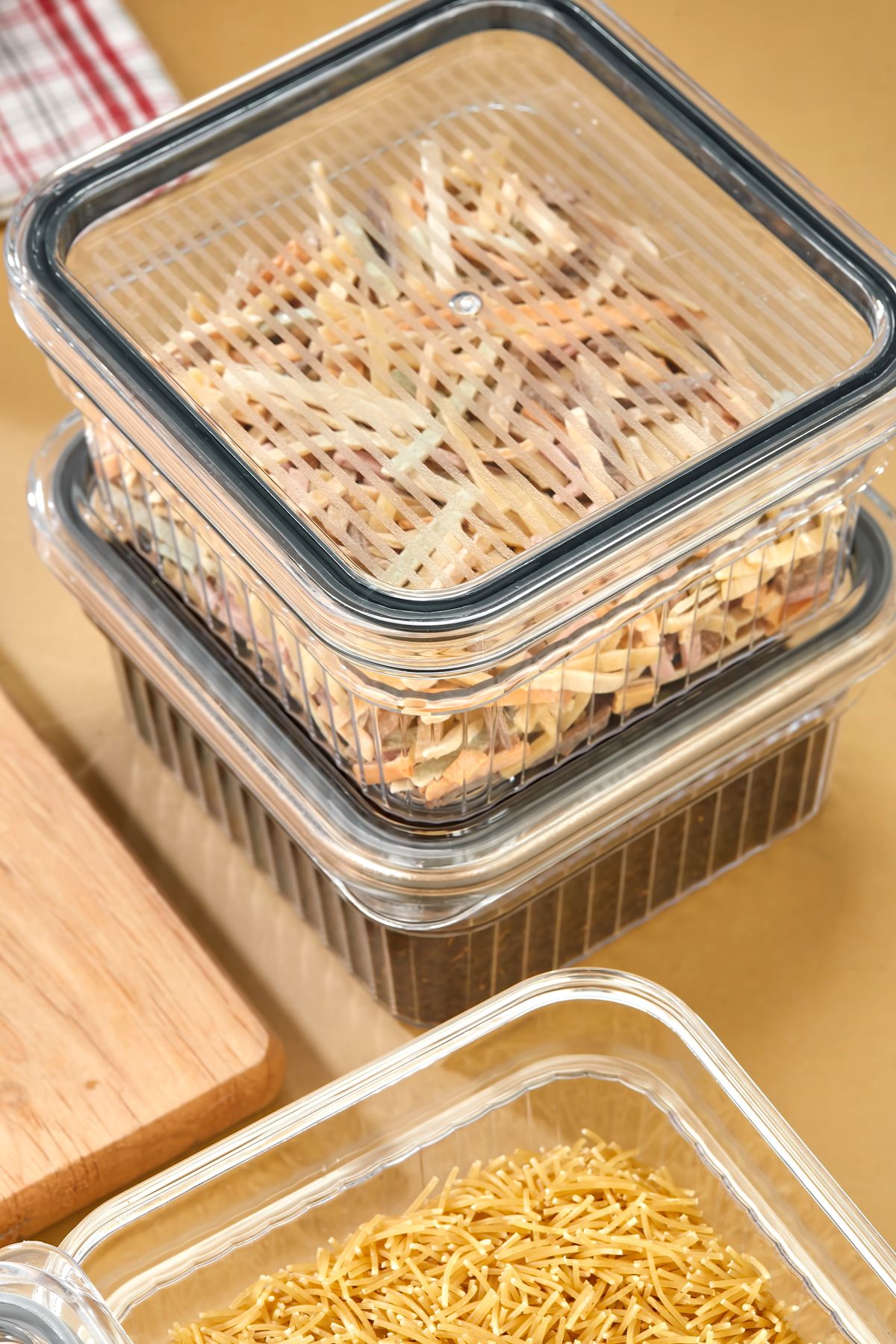 Espas Home-3 Piece Storage Container Set with Gaskets and Leak-Proof Lids – Refrigerator and Dry Food Compatible 3X850 ml 6