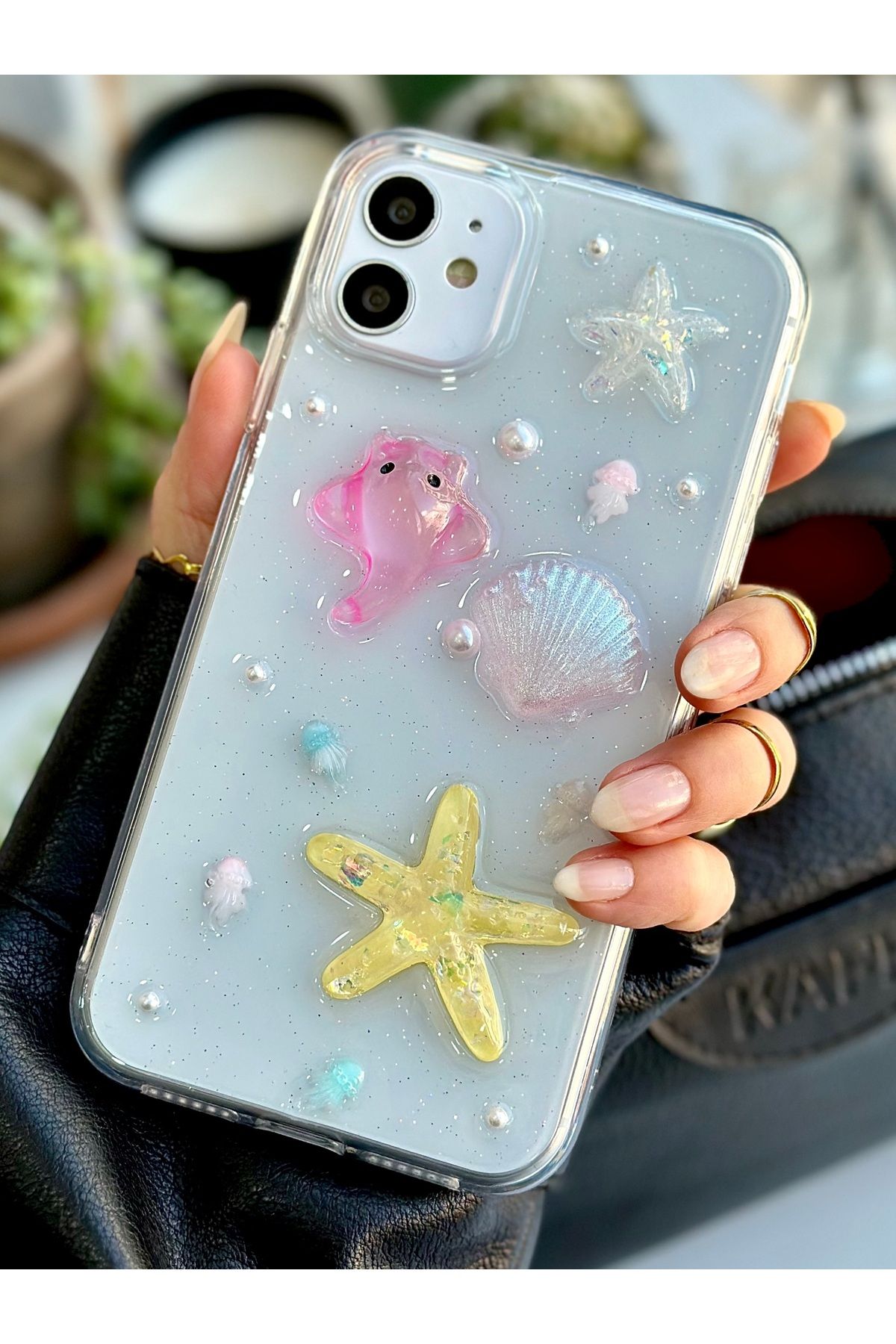 Go Aksesuar-iPhone 12 and 12 Pro Compatible Stingray Design Flexible Silicone Case with Toy 5
