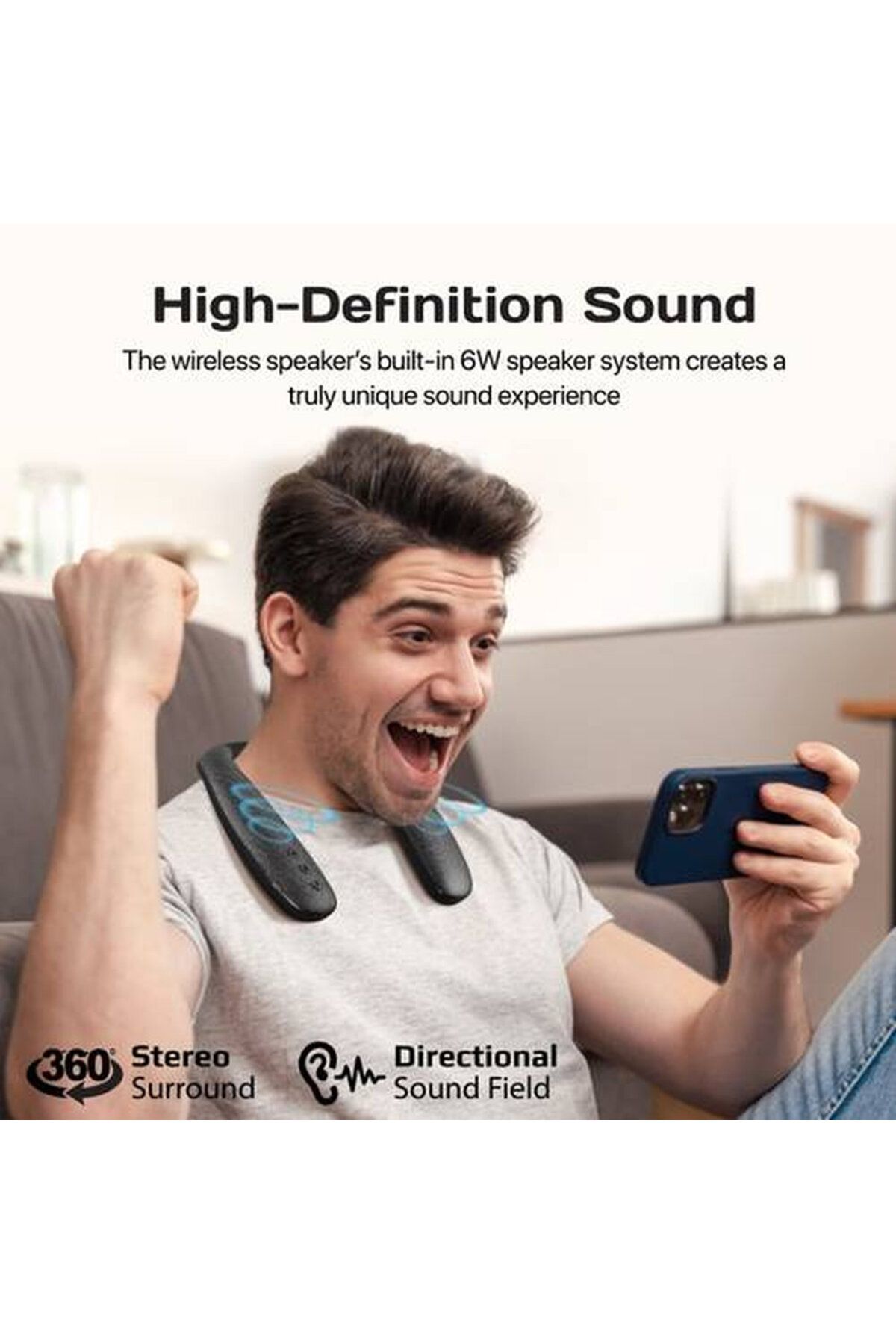 Promate-Wearable dynamic speaker with Bluetooth v5.0+EDR and 6W high-definition sound 2