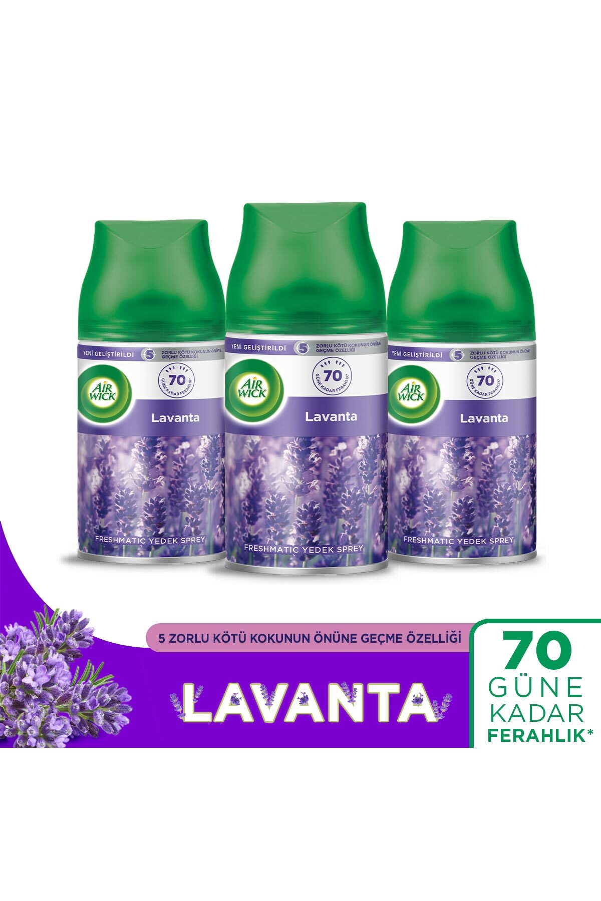 Air Wick Oda Kokusu Freshmatic Makine Yedek Spreyi Lavanta 3x250ml