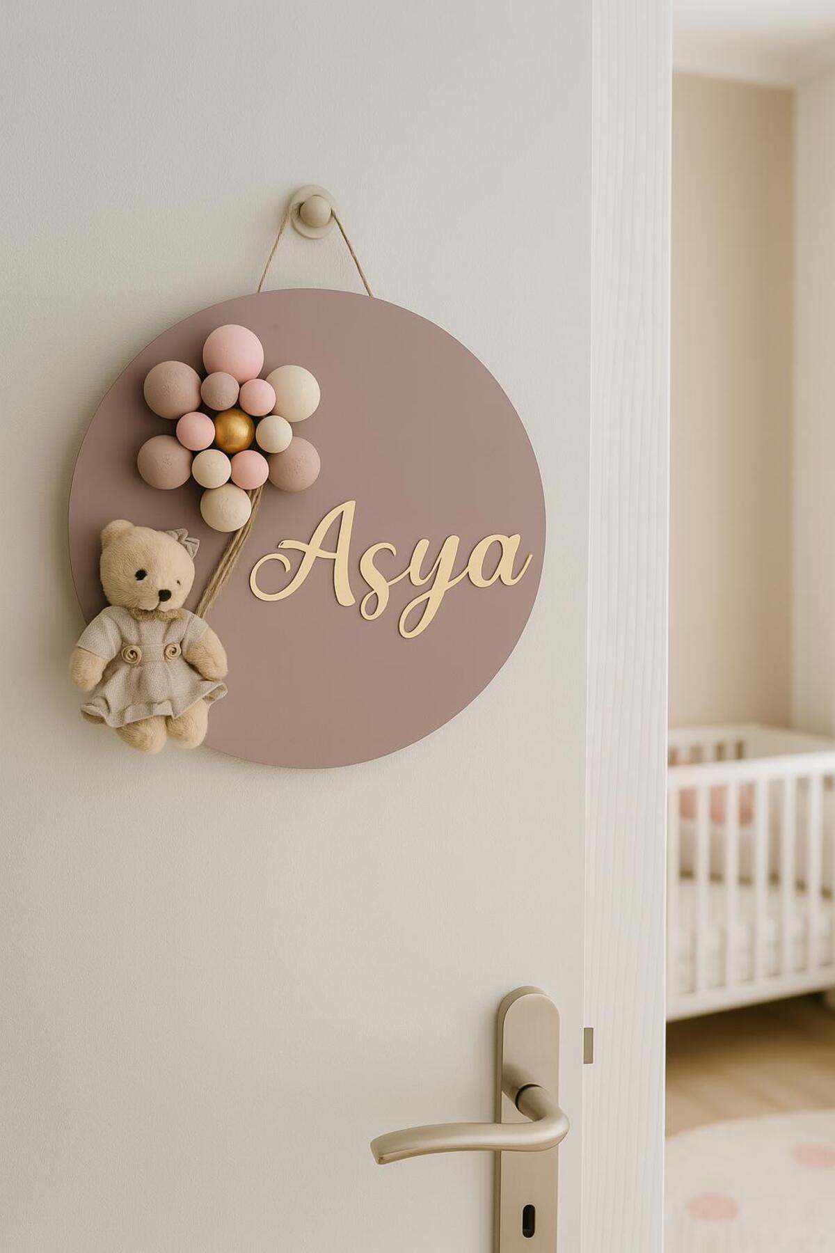 Bonika İstediğiniz İsmi Yazıyoruz - Bubble Ayıcıklı Bebek Kapı ve Duvar Süsü fotoğrafı 2 (önizleme)