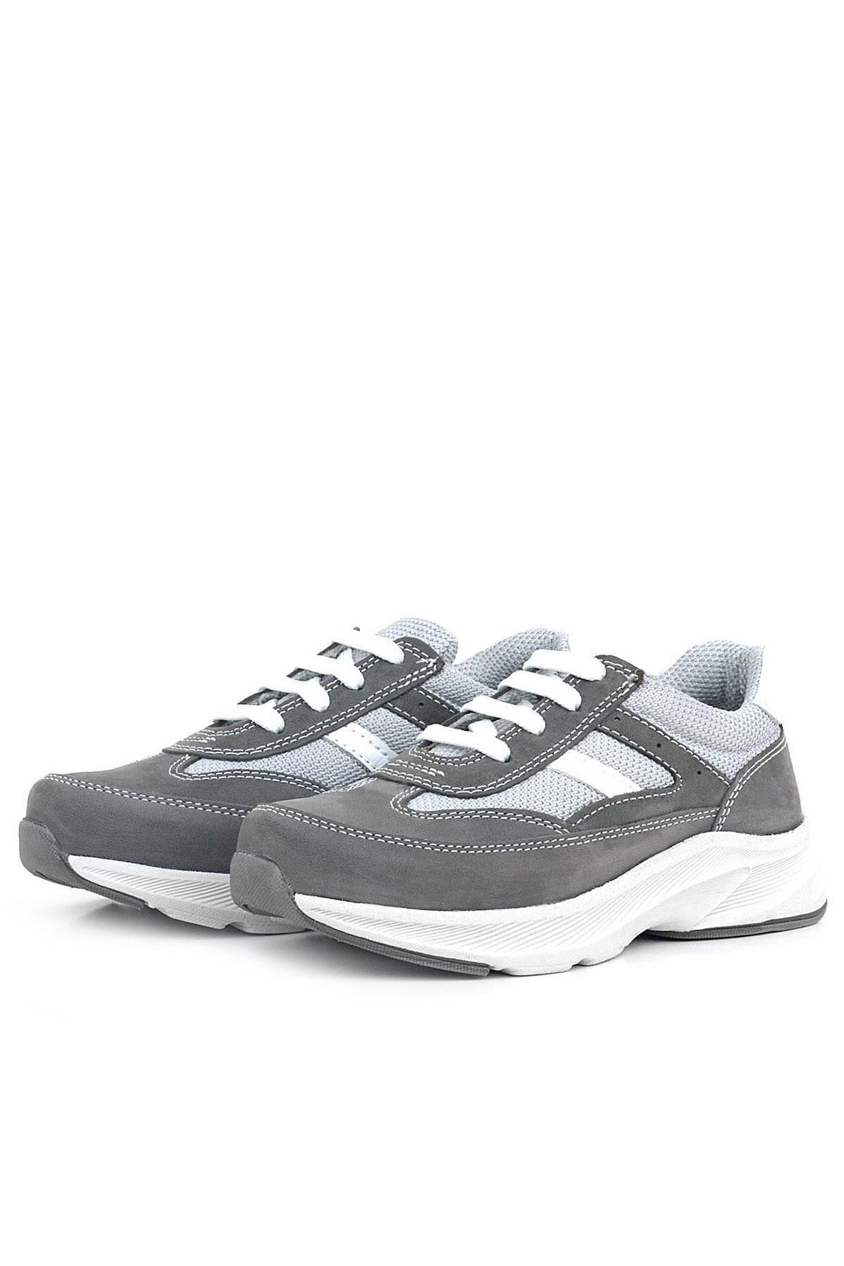 Rakerplus-Genuine Leather Anatomical Gray Laced Lightweight Children's Sports Shoes 4