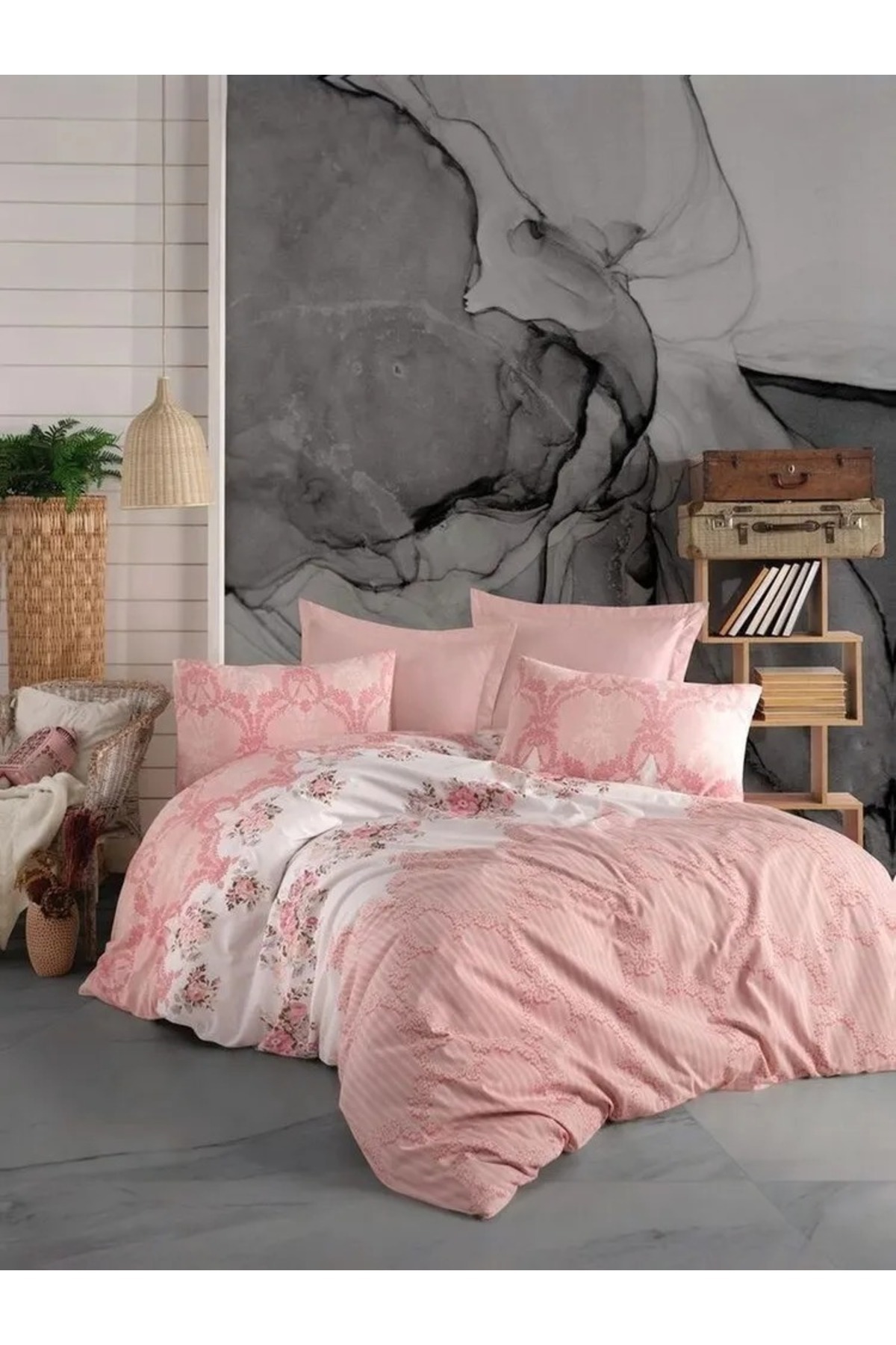 Snow Home Concept-Cotton Double Duvet Cover Set Günyeli 1