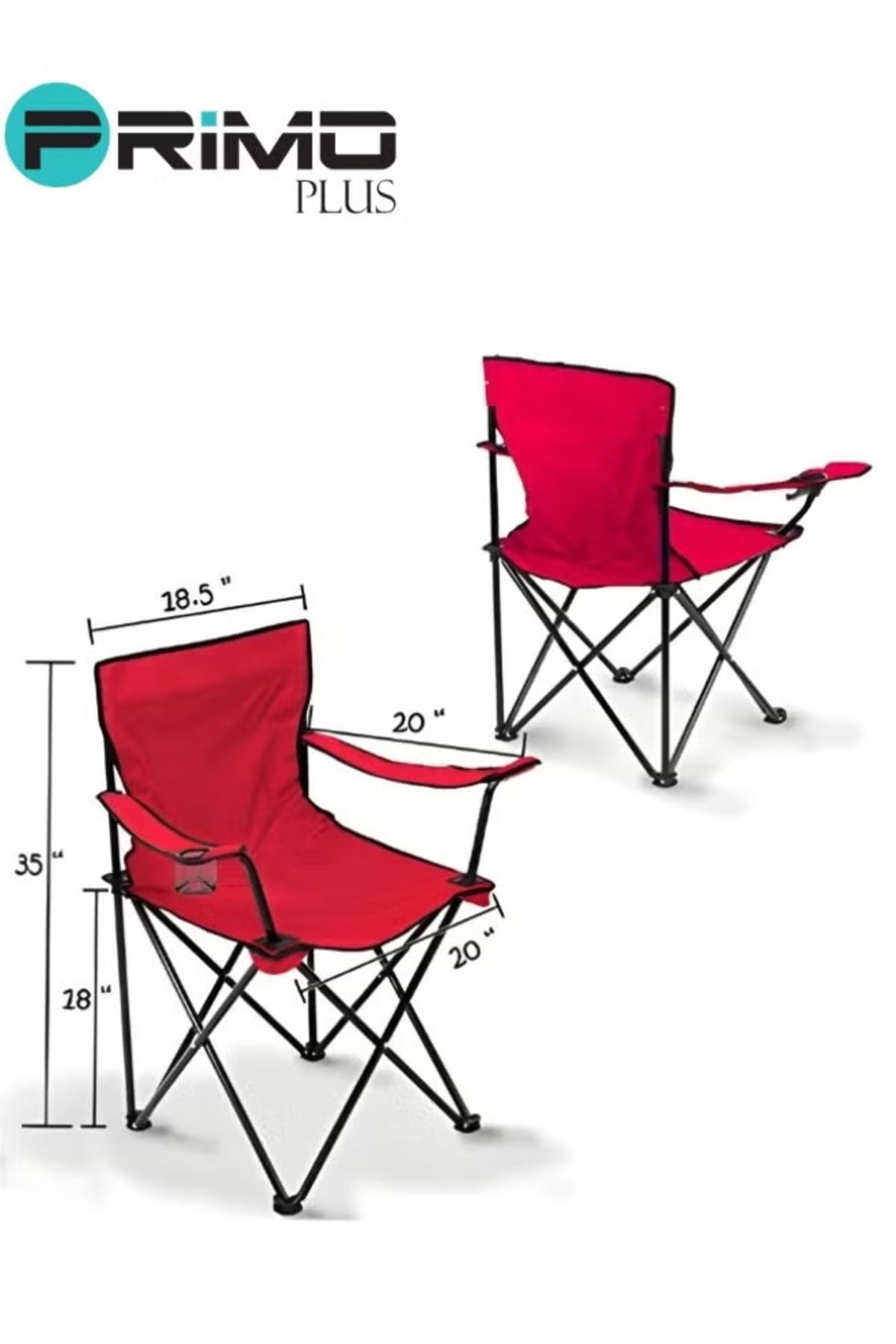 Primo Plus-Folding Camping Chair Red 8