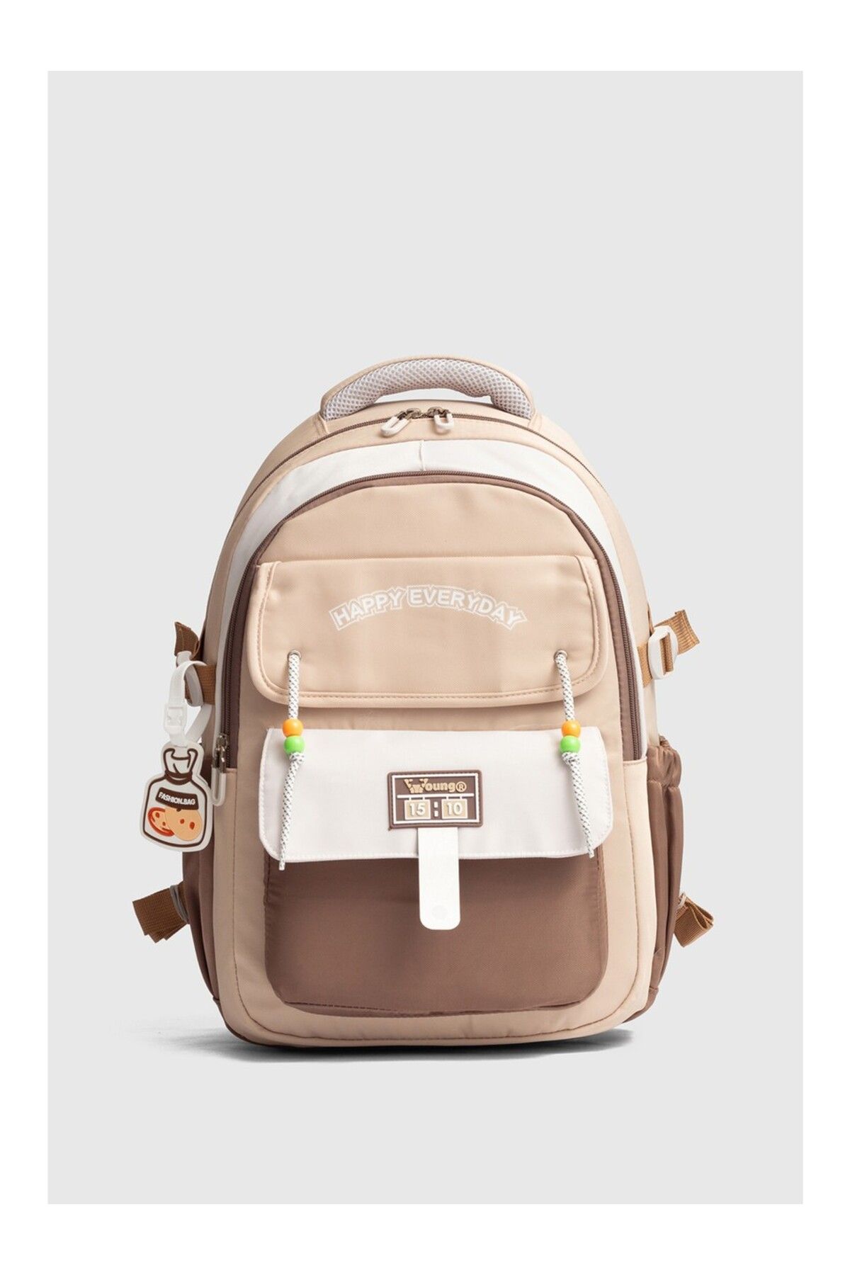 ÇÇS-Ççs 51939 School Backpack Student Daily Travel Holiday Sports Walking Trip Beige 1