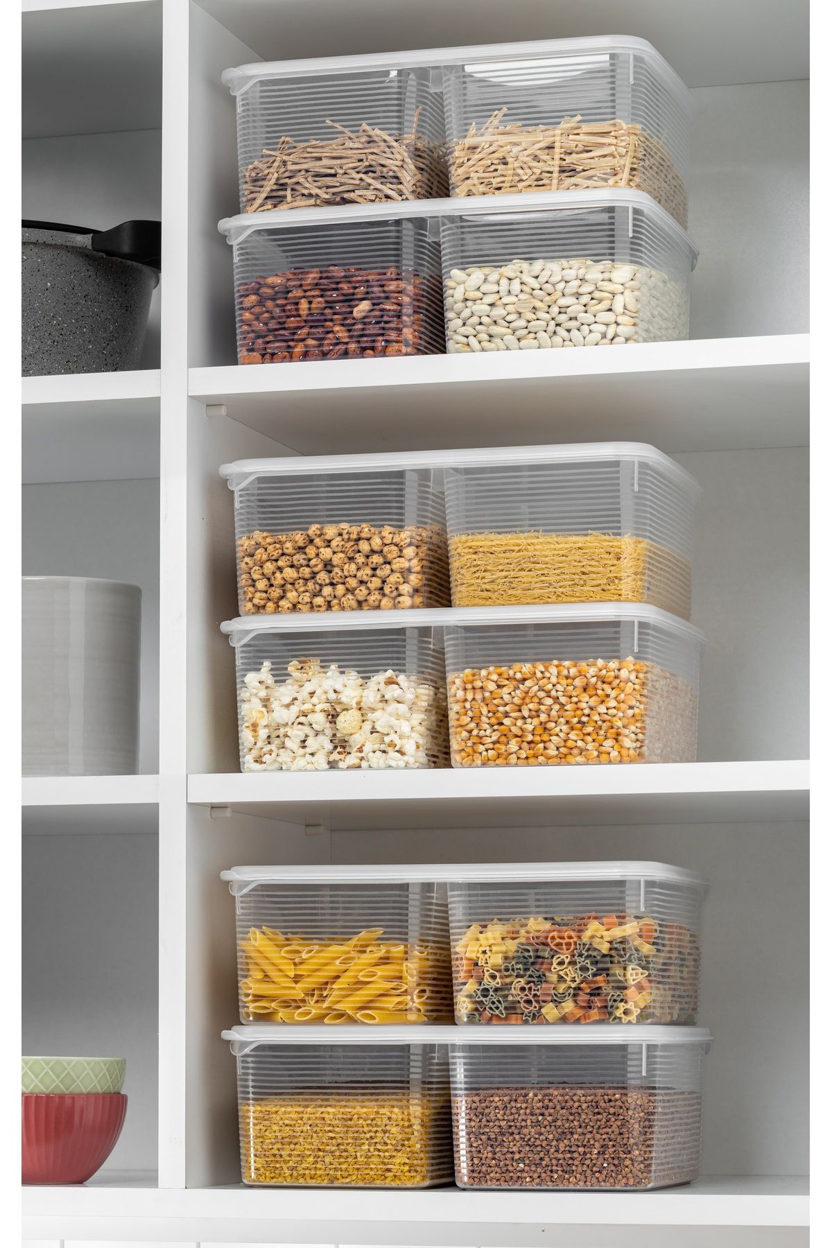 BRAMBLE LIFE-4.5 Lt 2 Compartment Rectangular Food Pulses Storage Container Set 3