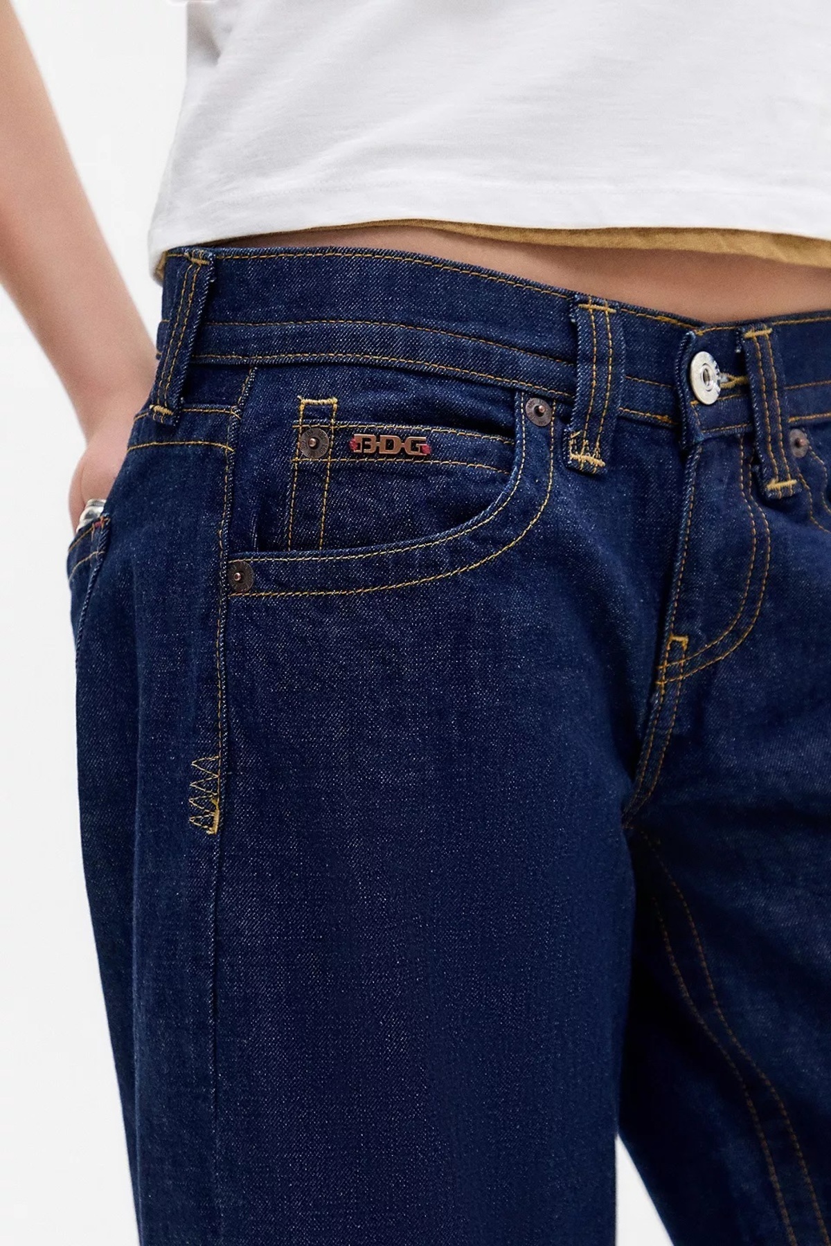 september island Jasika Vintage Lacivert Düşük Bel Jeans Pantolon görsel 4