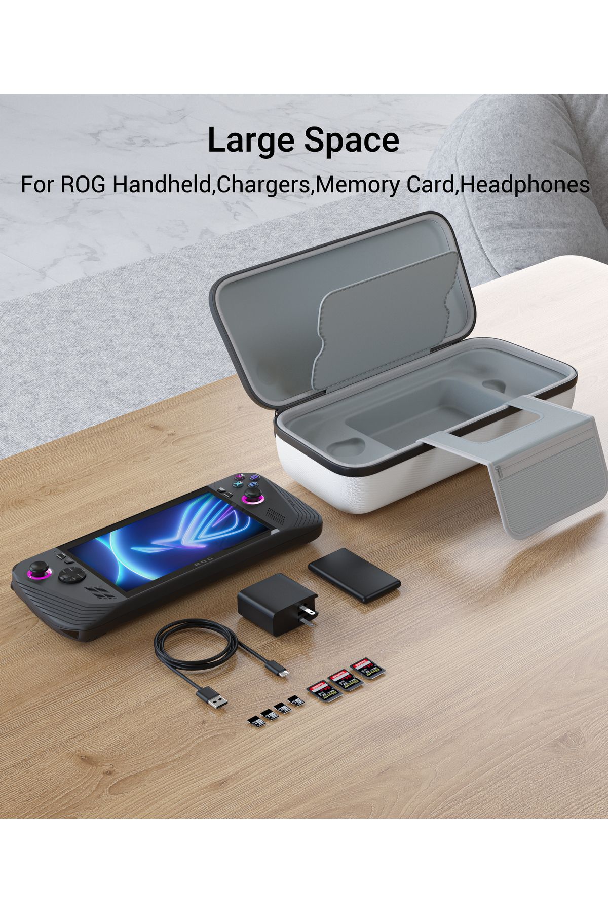 SYNTECH-| Storage case for Asus Rog Ally & Rog Ally X |White 4