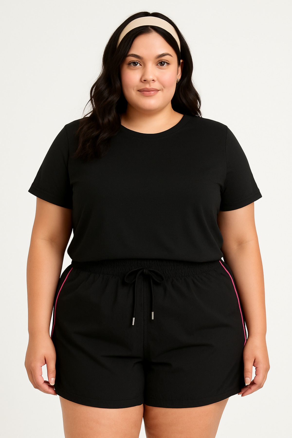 bigiyin Siyah Büyük Beden Kadın Deniz Şortu Büyük Beden Şort (2XL-7XL) görsel 4