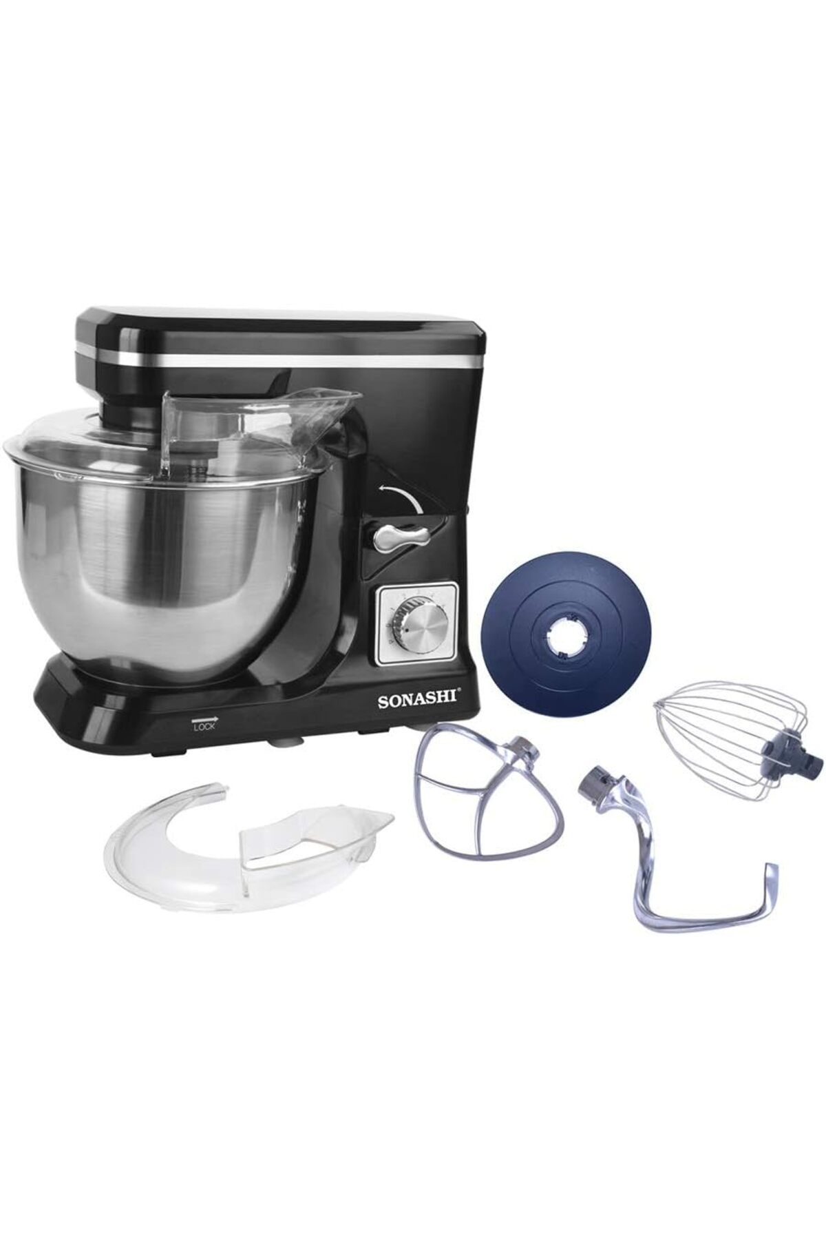 sonashi-Multi-Functional Stand Mixer with Stainless Steel Mixing Bowl - 6 Speeds with Pulse Control | Splash 6