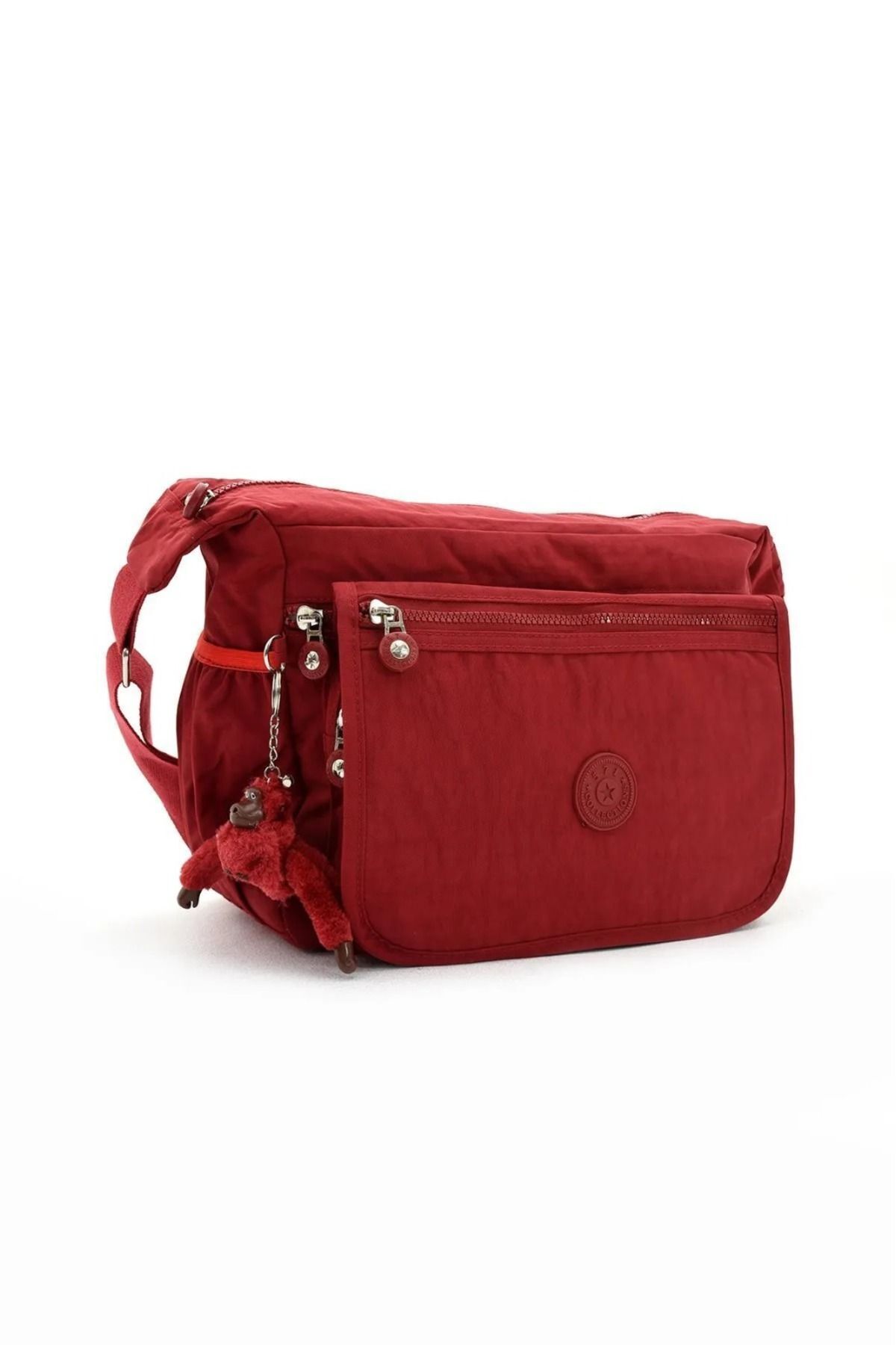 Alanç Gift  Su itici Kumaş Kırmızı Renk Çok Cepli Çapraz Askılı Büyük Boy Omuz Postacı Çantası Okul İçin Uygun - Görsel 6