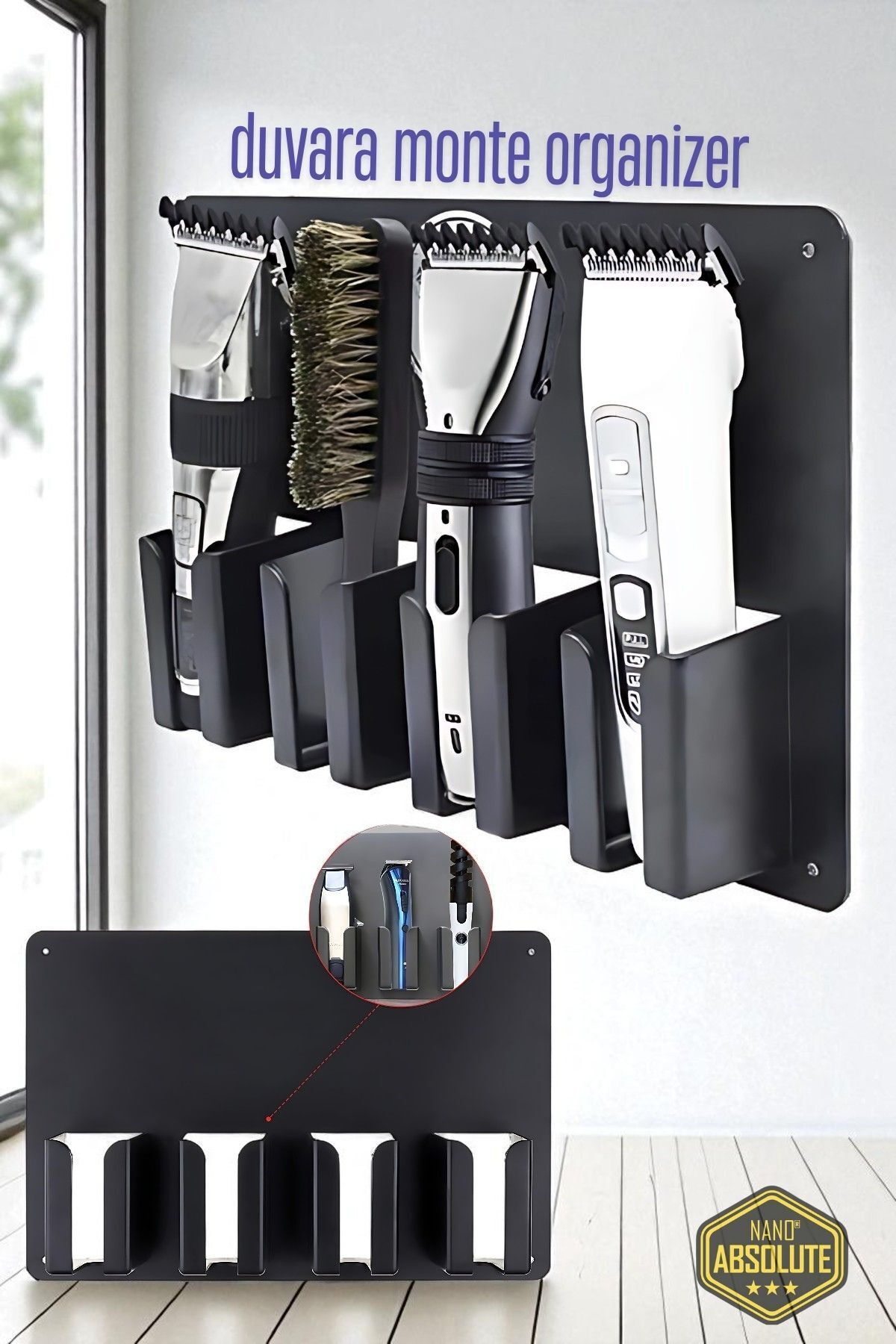 Transformacion Berber Kuaför Tıraş Makinesi Organizeri - Tıraş Makine Fırça Tutucu 721914