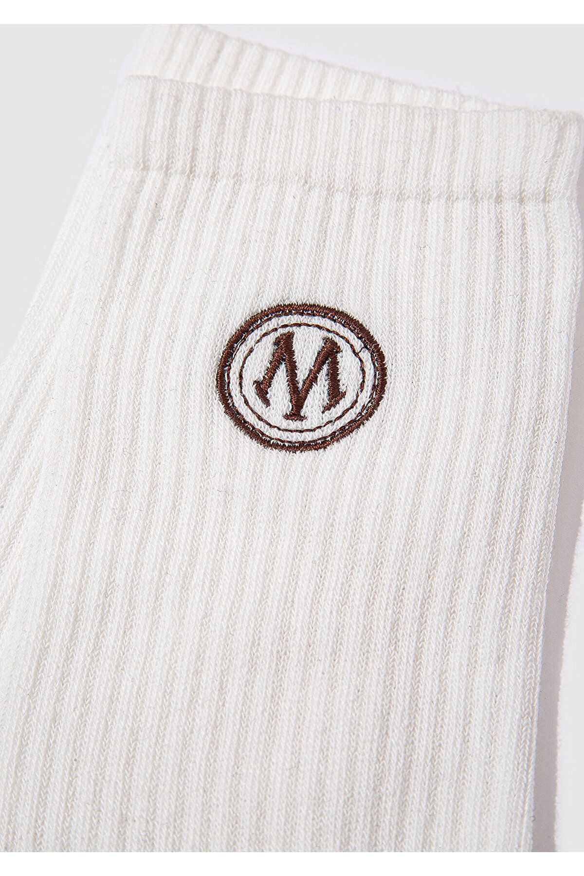 Mavi-Ecru Socket Socks with Seal Logo Print 0911756 -30701 2