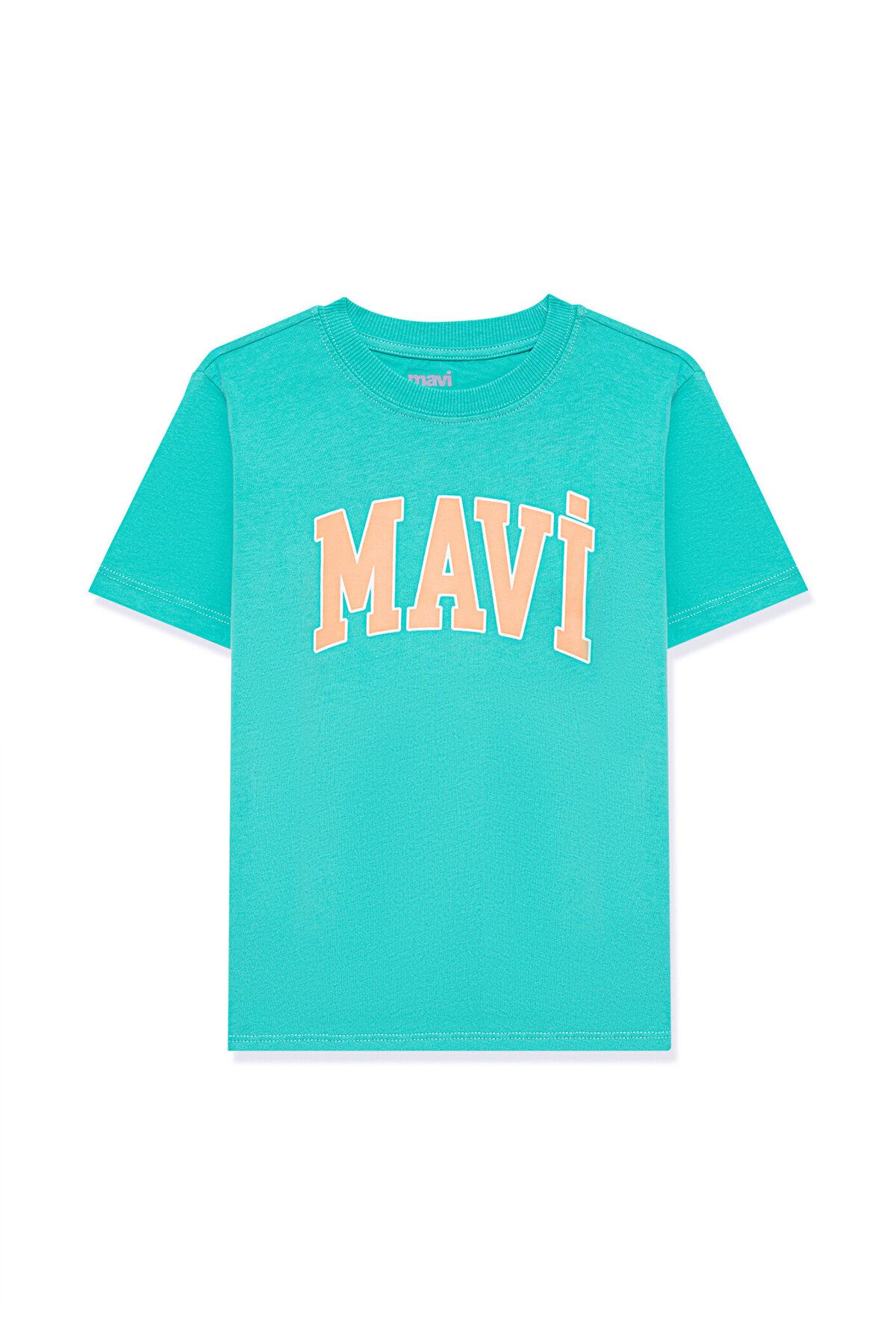 Mavi-Zelené tričko s potiskem loga Regular Fit / Regular Fit7610109-71724 2
