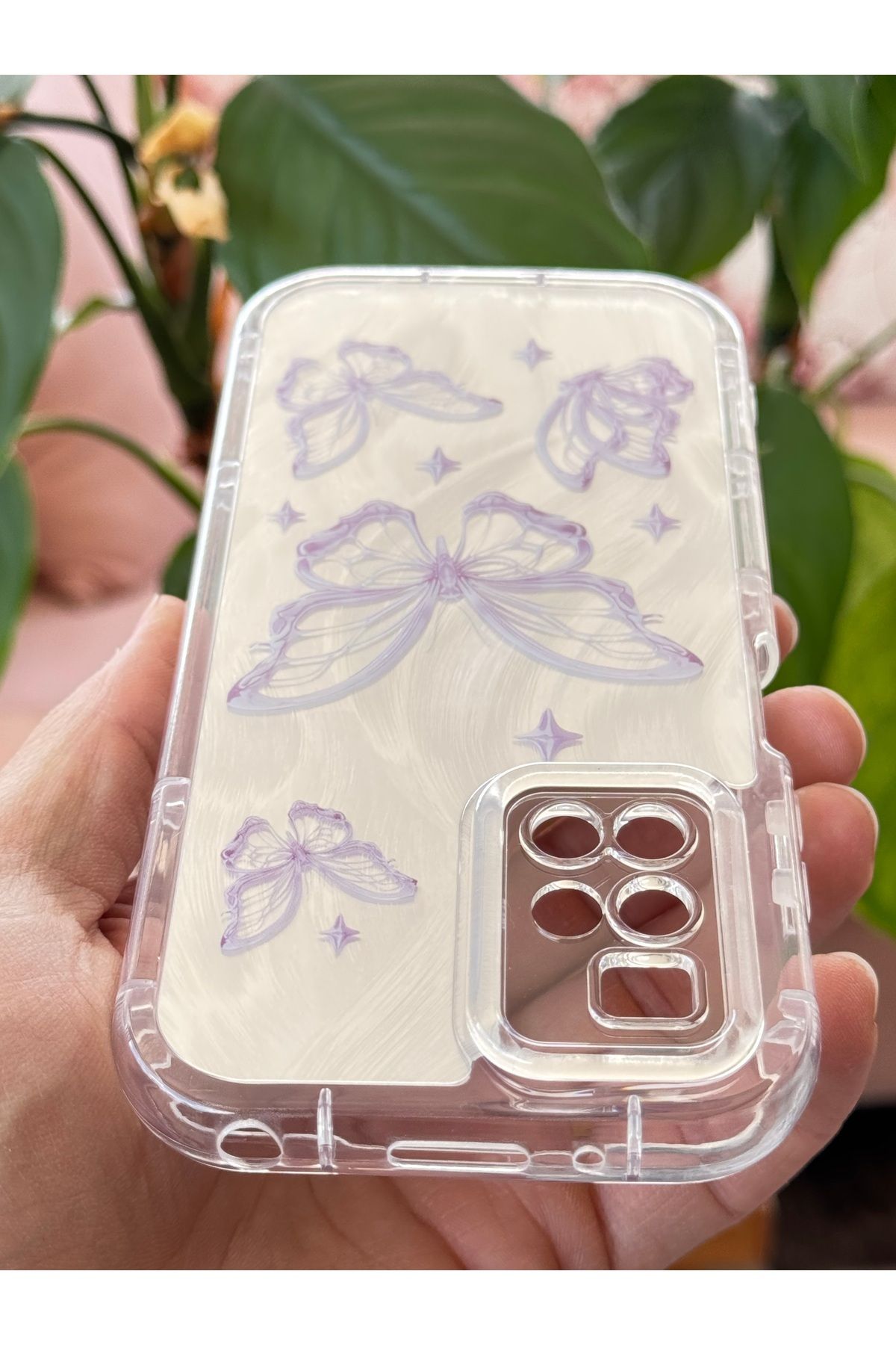 Fibaks-Redmi 10 4g 2022 Case Plug-In Camera Protected Glossy Hologram Butterfly Pattern Shock Absorbing Silicone 7