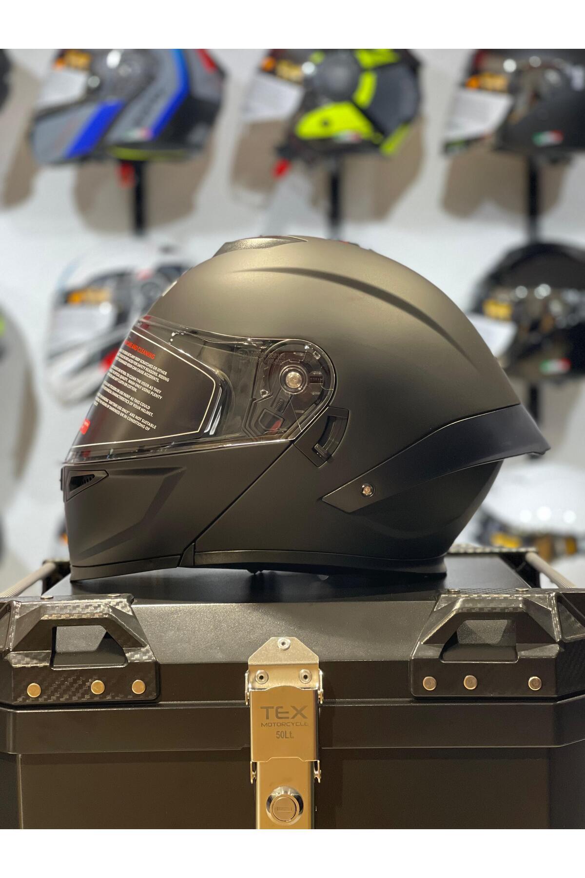 WOSEN MAT BLACK SİYAH ÇENE AÇILIR KASK