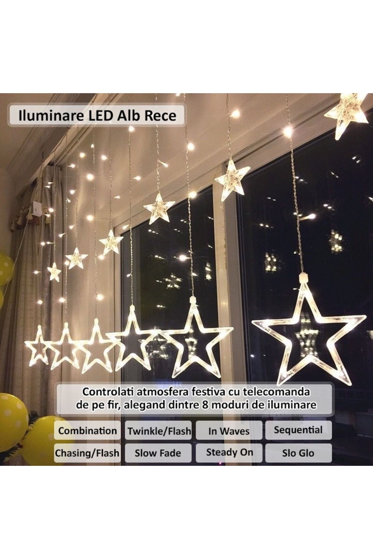 NEXTLY-Instalatie De Craciun Tip Perdea , Interconectabila, Lumini Led Rgb, 8 Jocuri De Lumini, 3 3