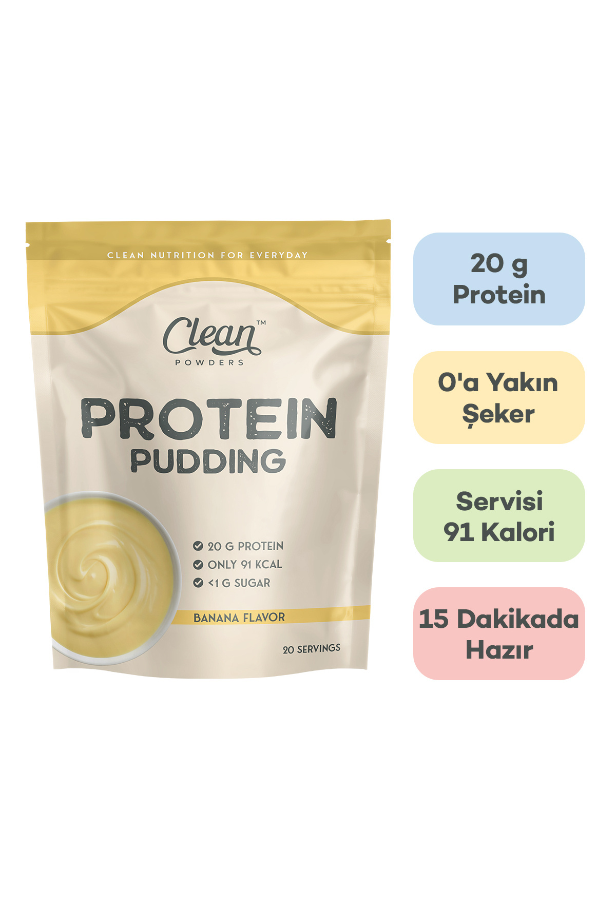 Clean Powders Protein Pudding 500 Gr - Muz