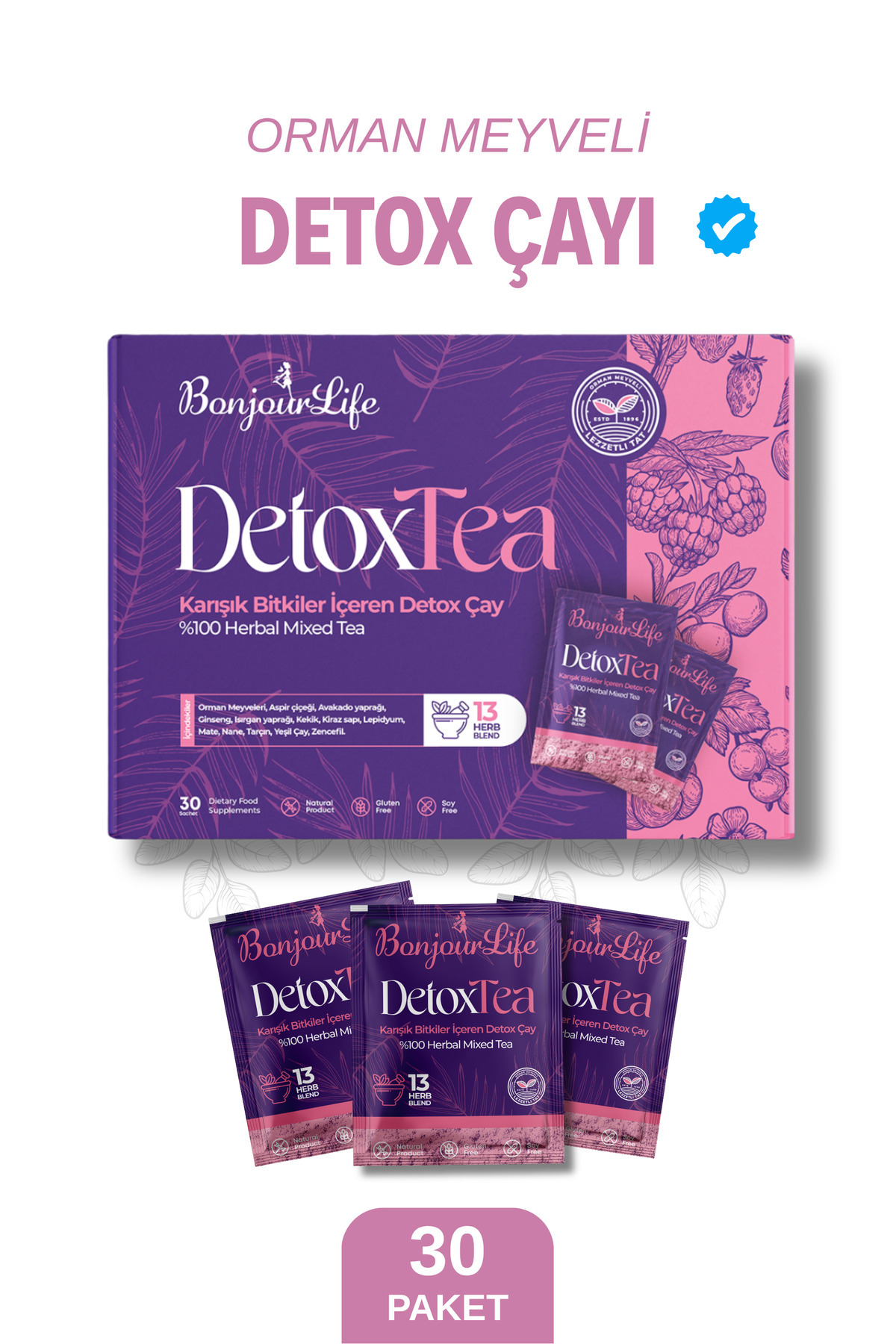 Bonjour Life Kilo Vermeye Yardımcı Diyet Detox Çayı1 Aylık (30
