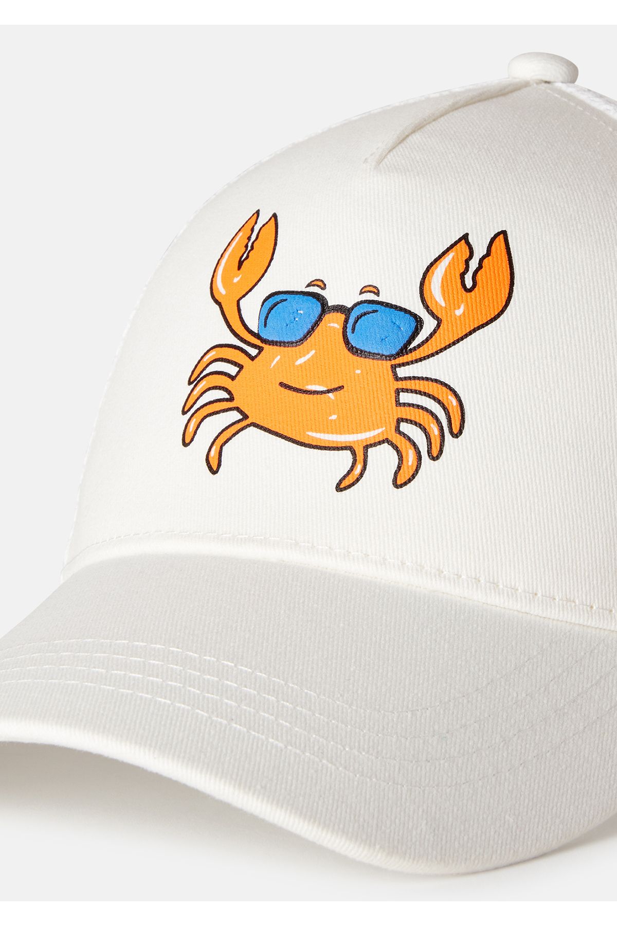 United Colors of Benetton-Boy's White Adjustable Cap Hat with Graphic Print on the Front and Mesh on the Back 3