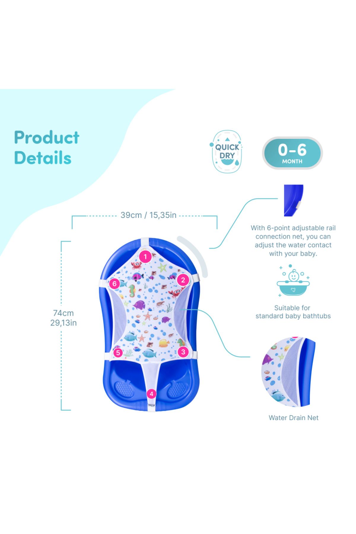 Sevi Bebe-SeviBebe Marin bathtub hammock SeviBebe 4
