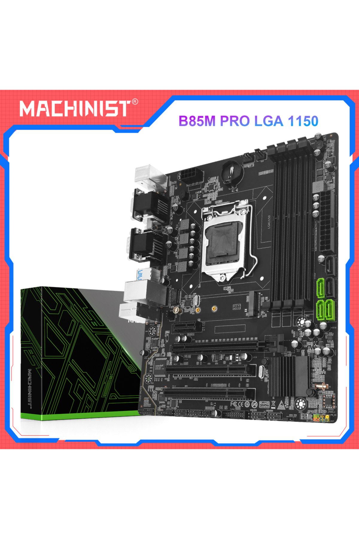 Choice-Motherboards MACHINIST B85M PRO Motherboard Support LGA 1150 Intel Core I3 I5 I7 CPU DDR3 RAM Memory 7