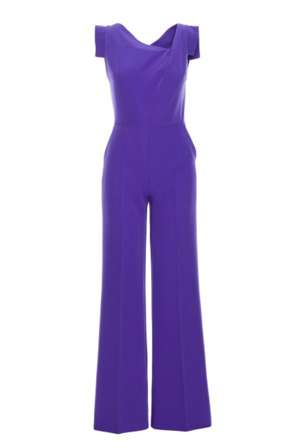 Stylove-Asymmetrical Neckline Jumpsuit - Purple 7