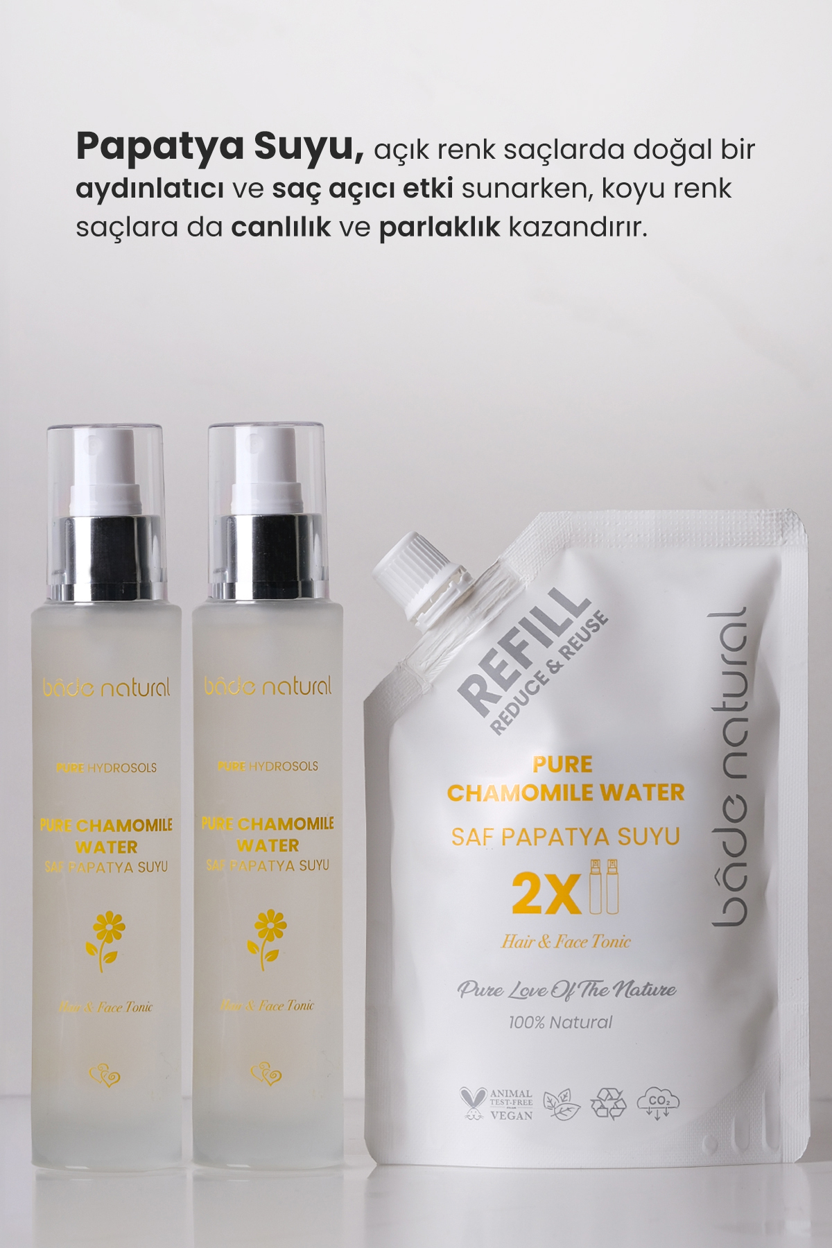 Papatya Suyu Saç Toniği %100 Doğal Refill Paket 200 ml — BN.0387 — تصویر 5 از 7