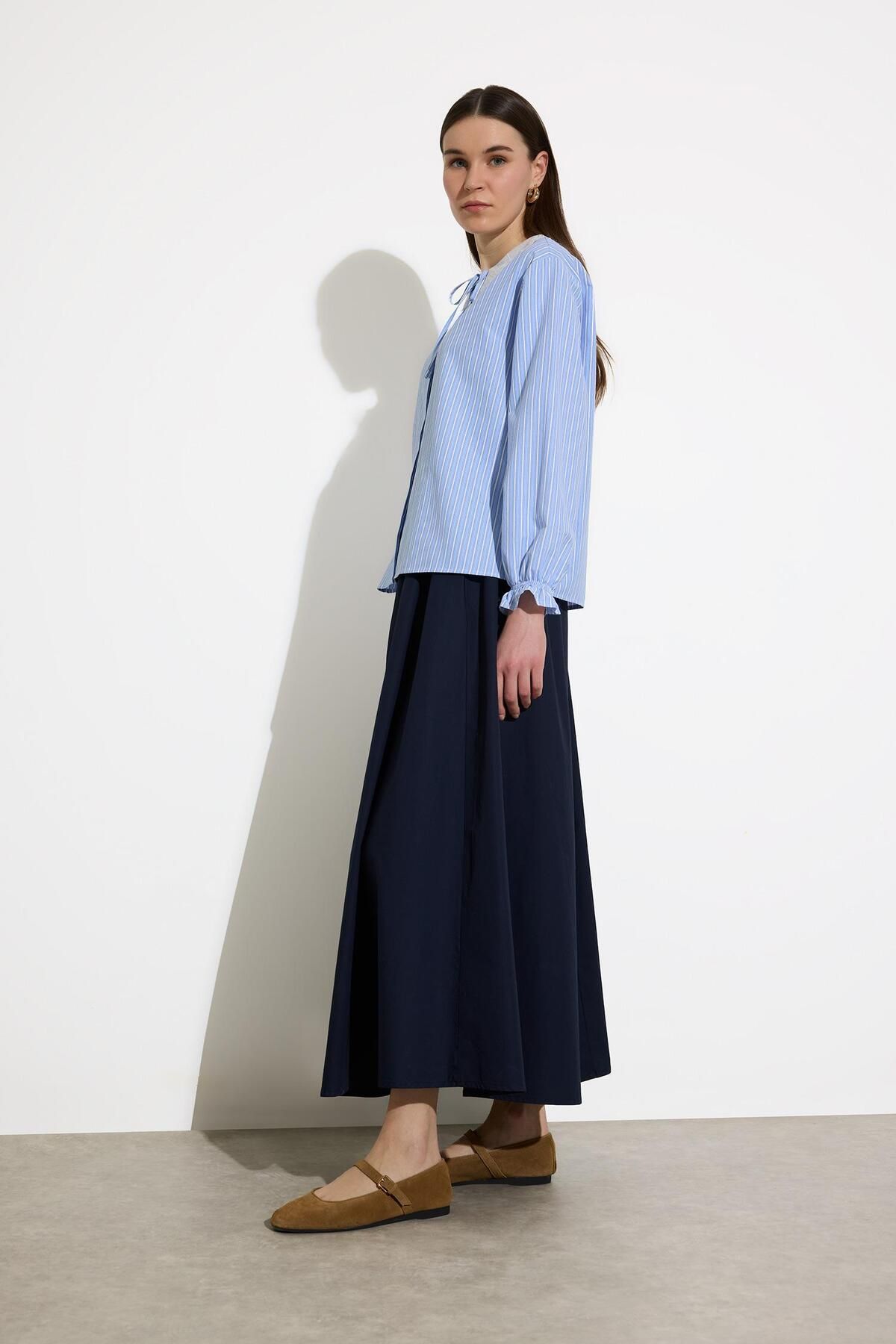DeFacto-A-Line Basic Plain Poplin Maxi Hijab Skirt E4369Ax25Sp 3