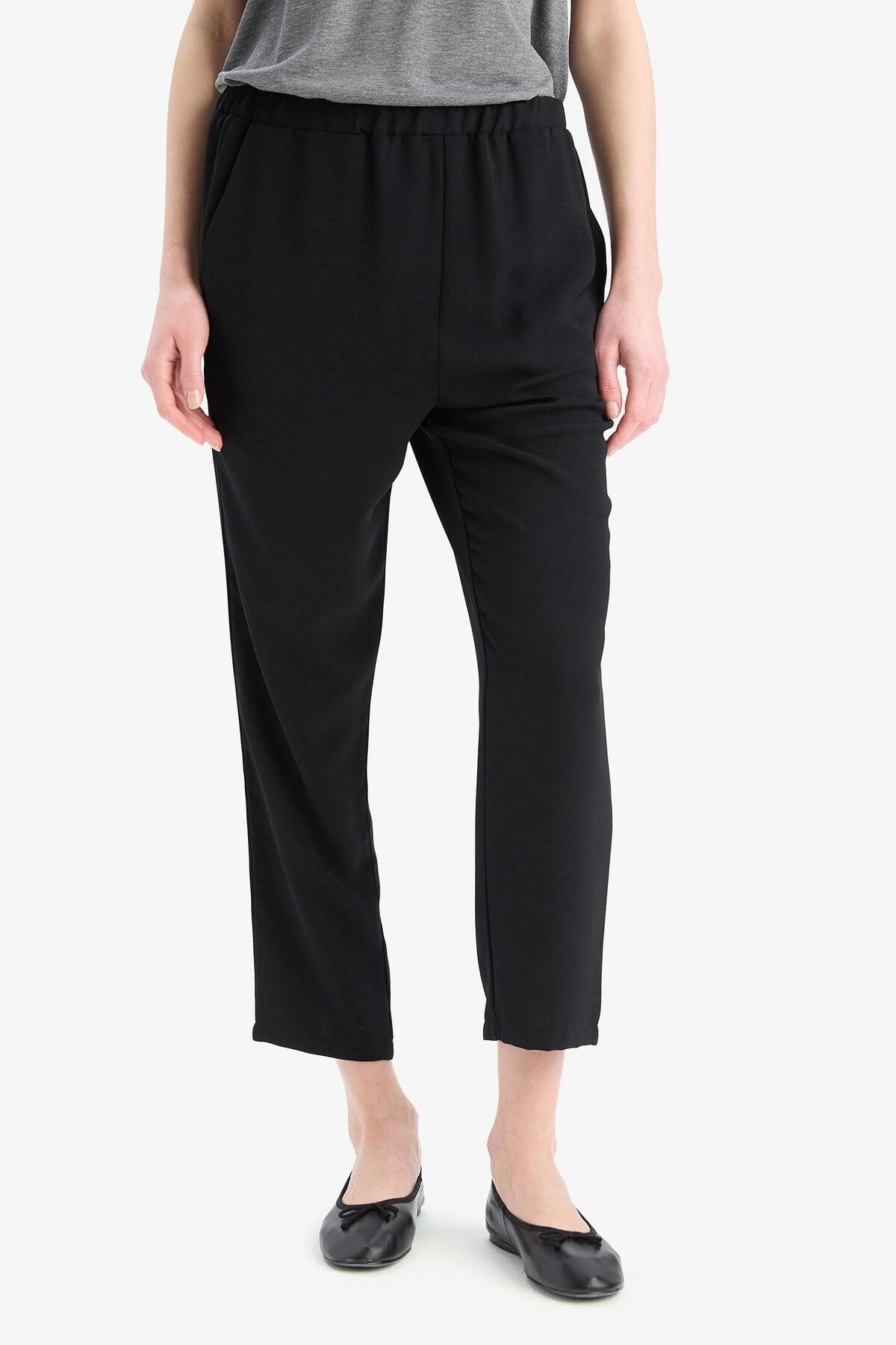 DeFacto-Basic Plain Aerobin-Hose mit gerader Passform und Taschen E6769ax25sp 5