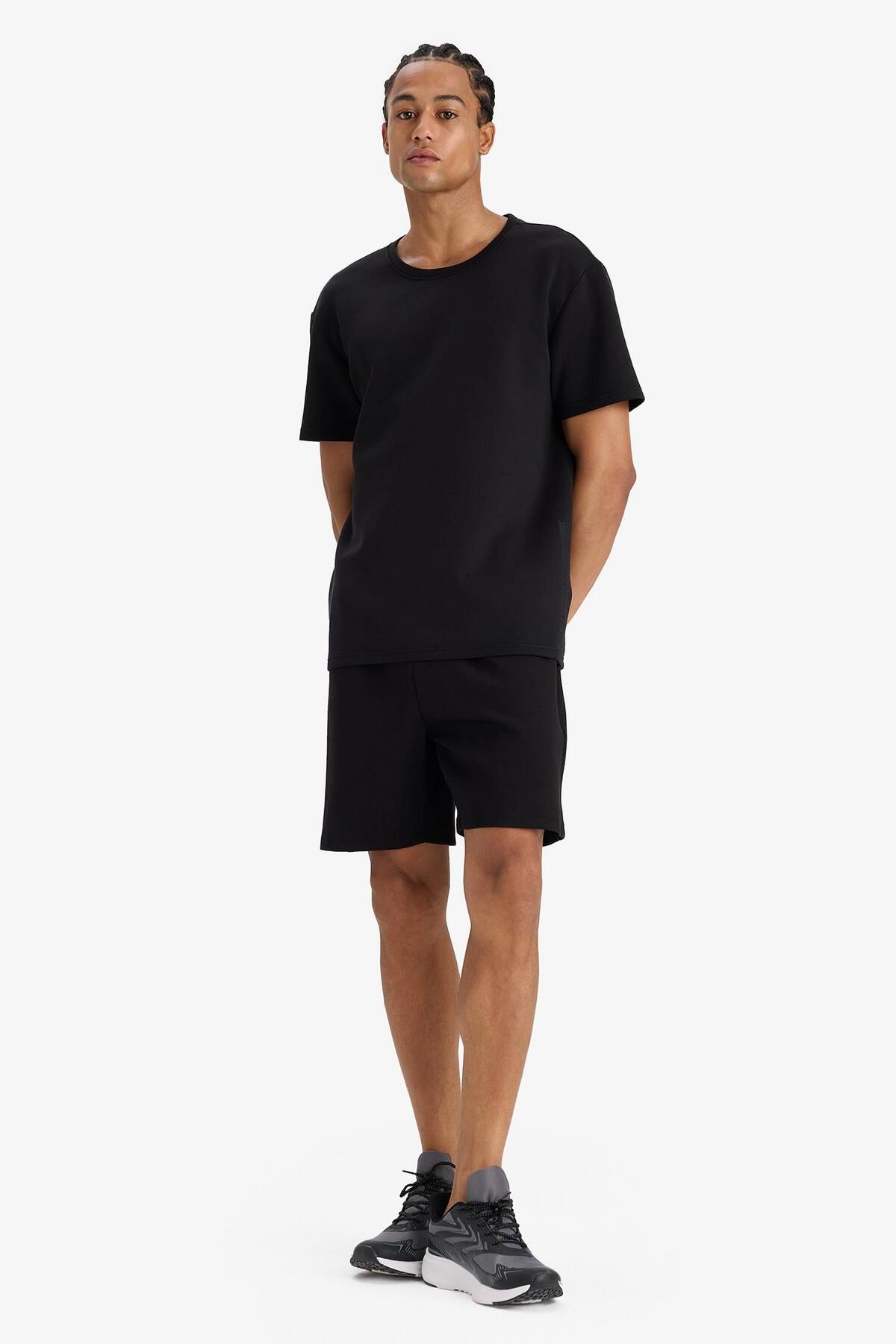 DeFacto-DeFactoFit Standard Fit Modal Fabric Sporter Pantaloni scurti cu picioare scurte D9311AX25SP 4
