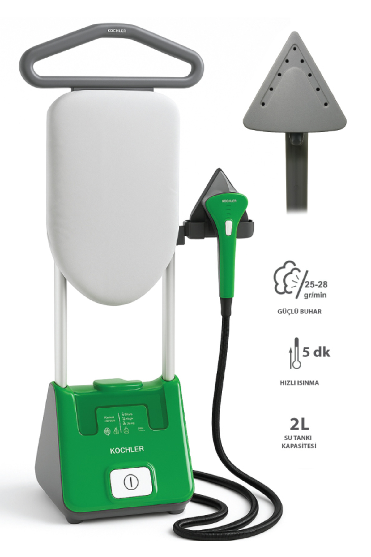 kochler BG2011 Dikey Ütü – Buharlı, Yüksek Performanslı, 60 cm Ütü Yüzeyi, Güçlü Buhar + Güvenli Sistem