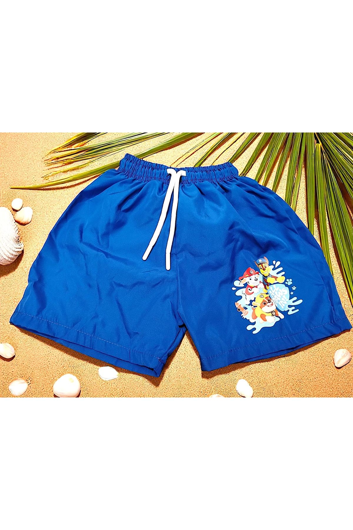 MİLAYS LİFE HOME COLLECTİON Băiat - Pantaloni Scurți Cu Imprimeu Paw Petrole, Plasă Și Șireturi Masculin - 7-8