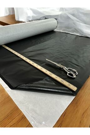 PLUSH STUDIO Yapışkanlı Siyah Suni Deri 100x150 Cm Döşemelik, Kaplama, Dekora...