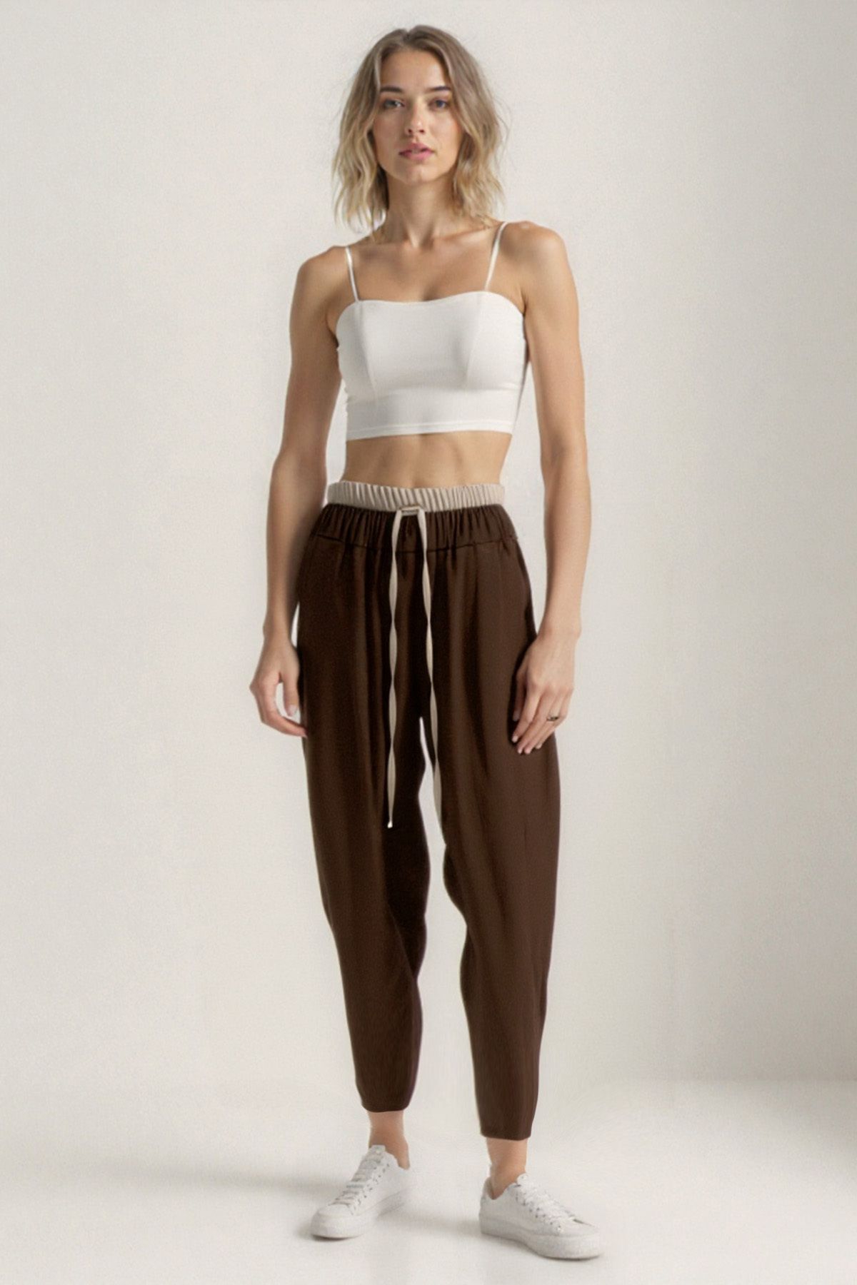 Vitrin-Waist Part Double Color Trousers 1