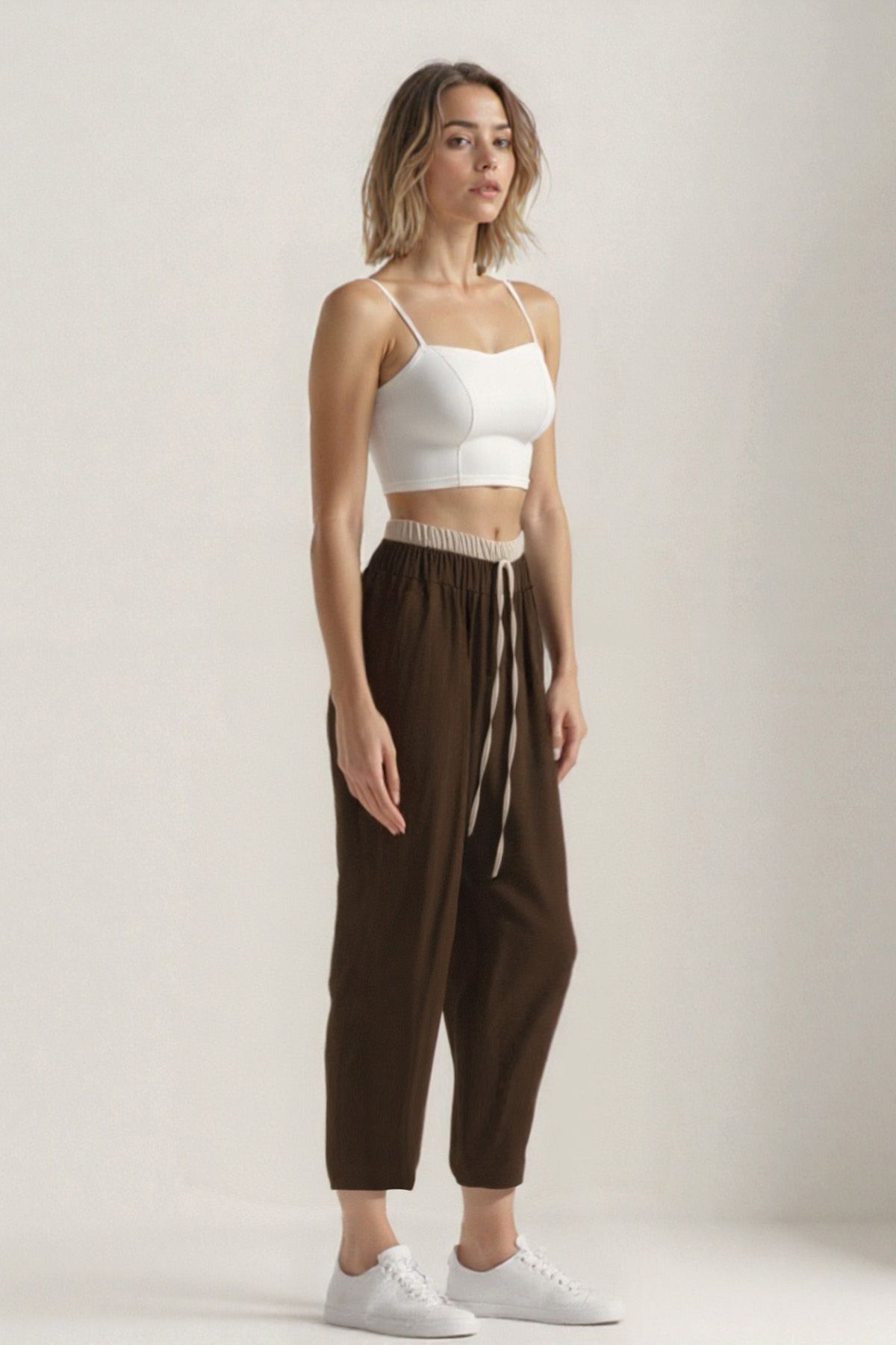 Vitrin-Waist Part Double Color Trousers 4