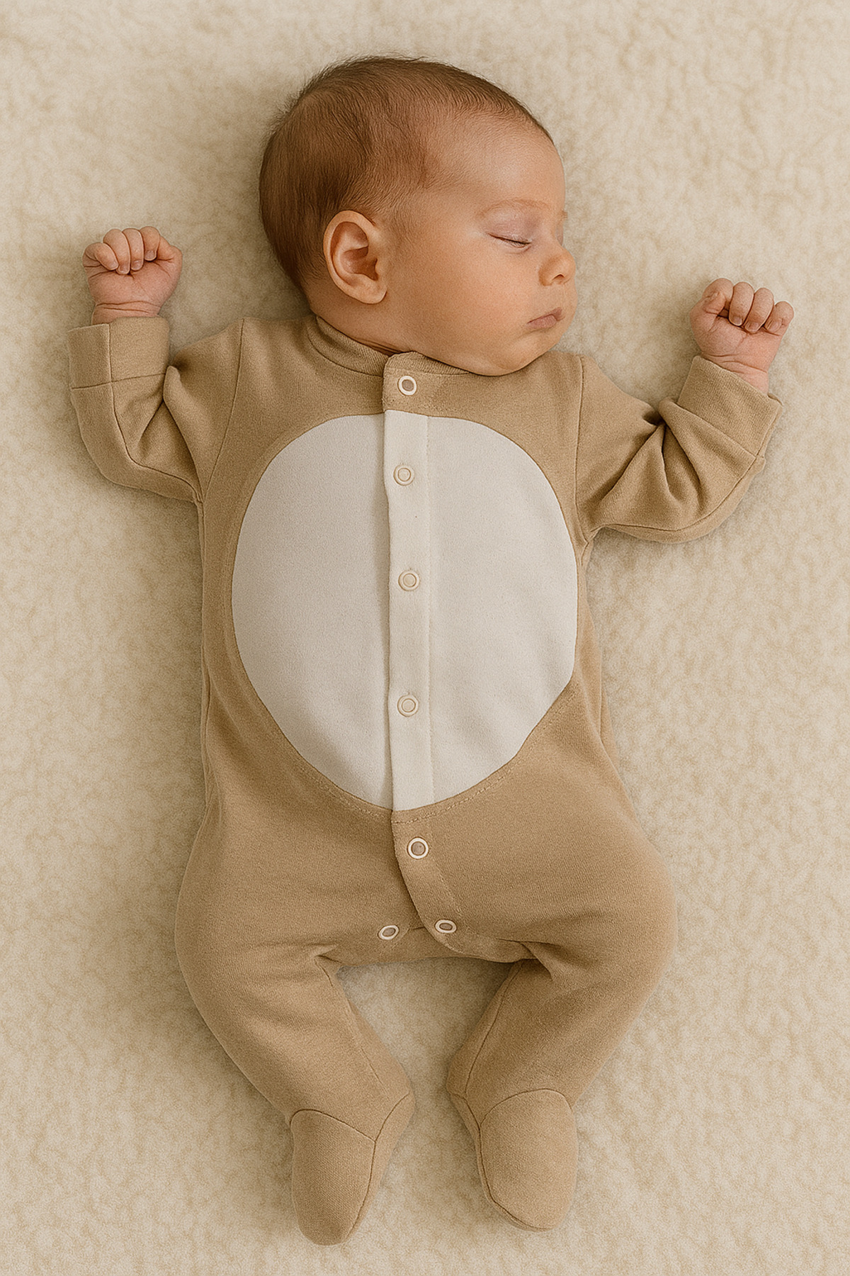 BY TUNA DESİGN Alparslan Isimli Tavsanlı Tulum Camel Renk Isme Özel Tasarım , Hastane Çıkışı Seti fotoğrafı 4 (önizleme)