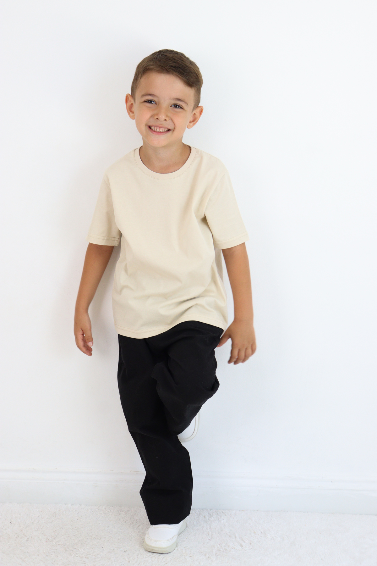 MiaBaby Unisex Basic Baskısız Tişört fotoğrafı 3 (önizleme)