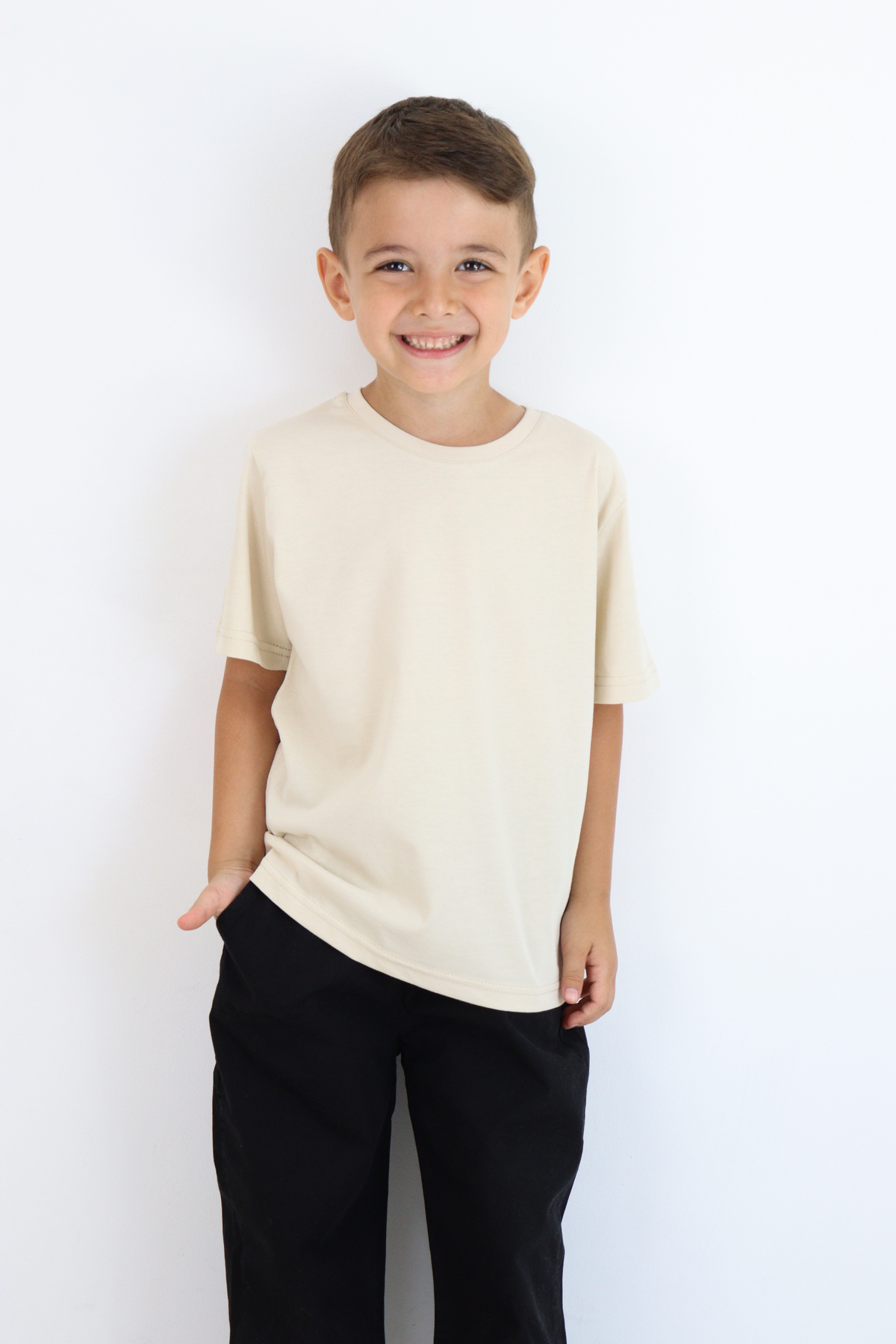 MiaBaby Unisex Basic Baskısız Tişört fotoğrafı 5 (önizleme)