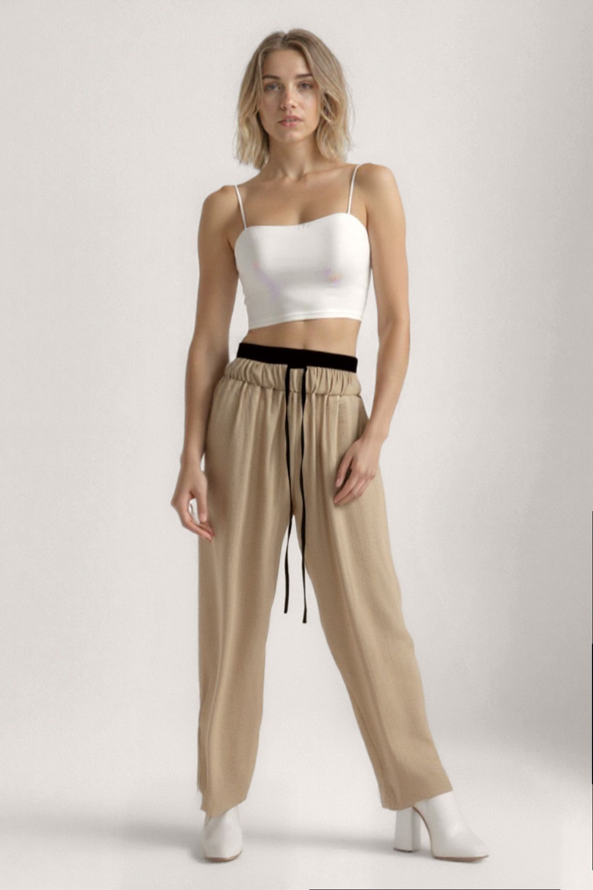 Vitrin-Waist Part Double Color Trousers 4