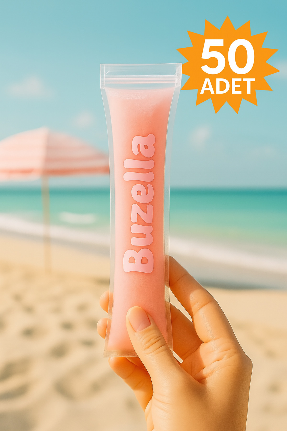 Palifix 50 li Kilitli Dondurma Poşeti Ev Yapımı Buzlu Atıştırmalıklar için Buzella Meyvebuz Poşeti +