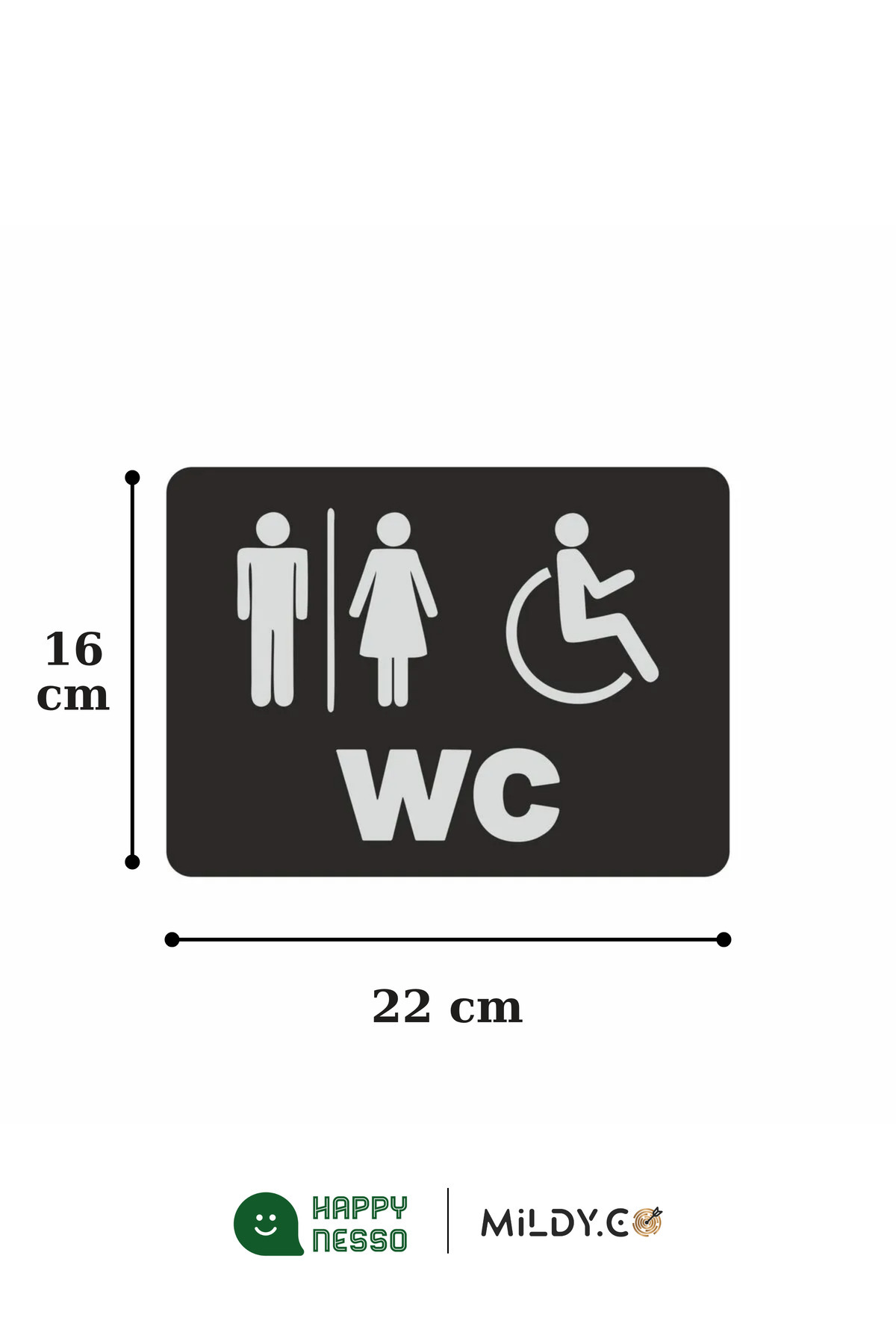 Happynesso-Men & Women & Disabled Wc Sign from Wc Direction Series 22 cm X 16 cm 4